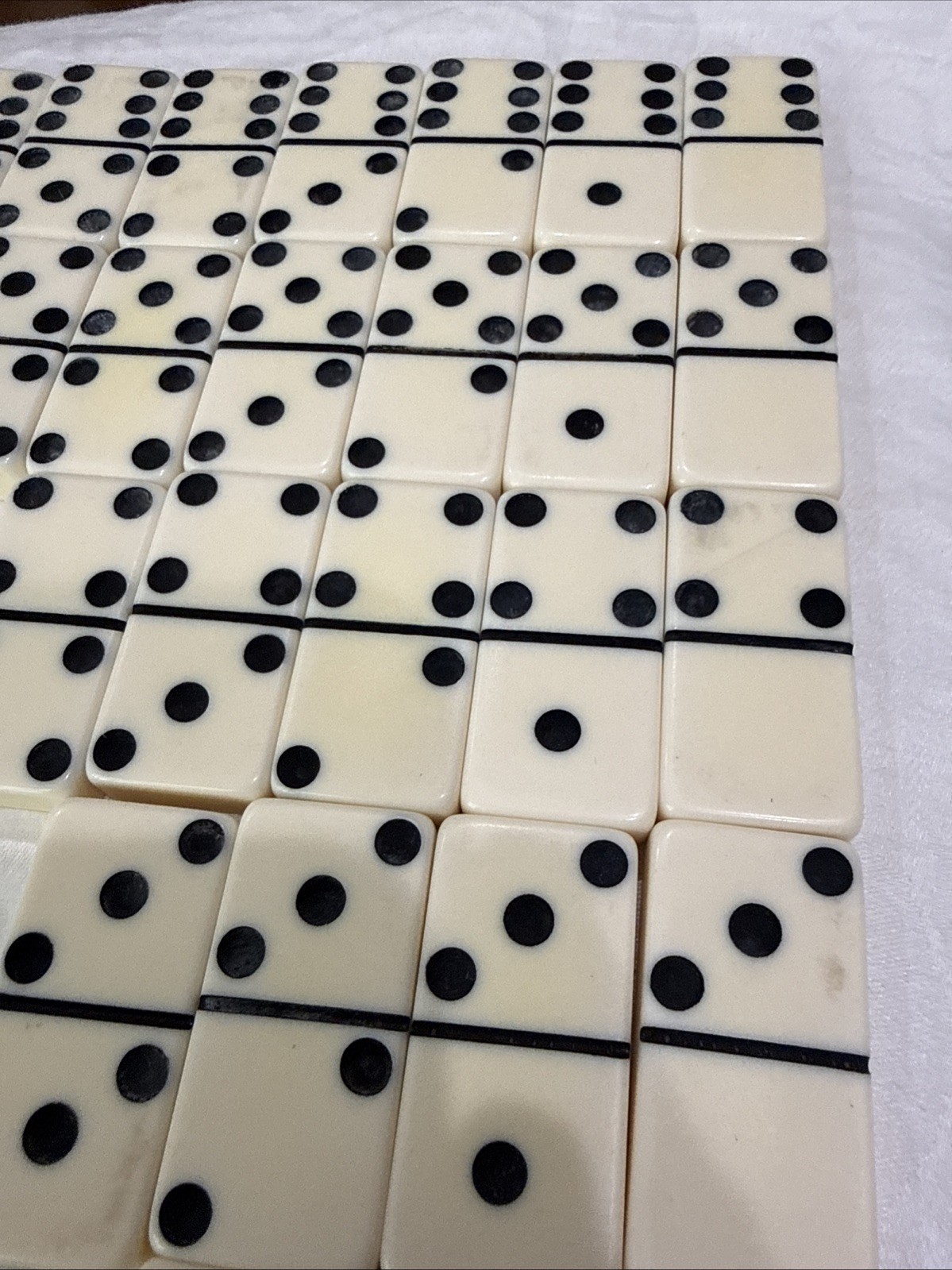 Vintage Puremco No. 716 Marblelike Extra Thick Dominoes Black & White * Free S/H