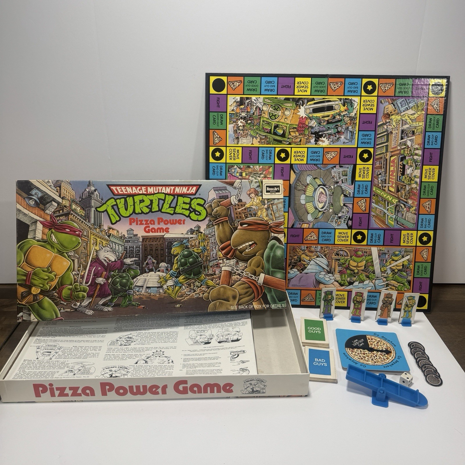 Pizza Power Game Teenage Mutant Ninja Turtles TMNT 1987 Random House Complete