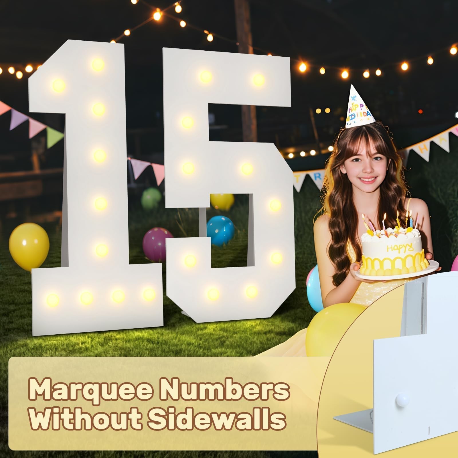 Bugame 4FT 70 Marquee Numbers, Big 70 Light Up Numbers for 4 feet, Number 70