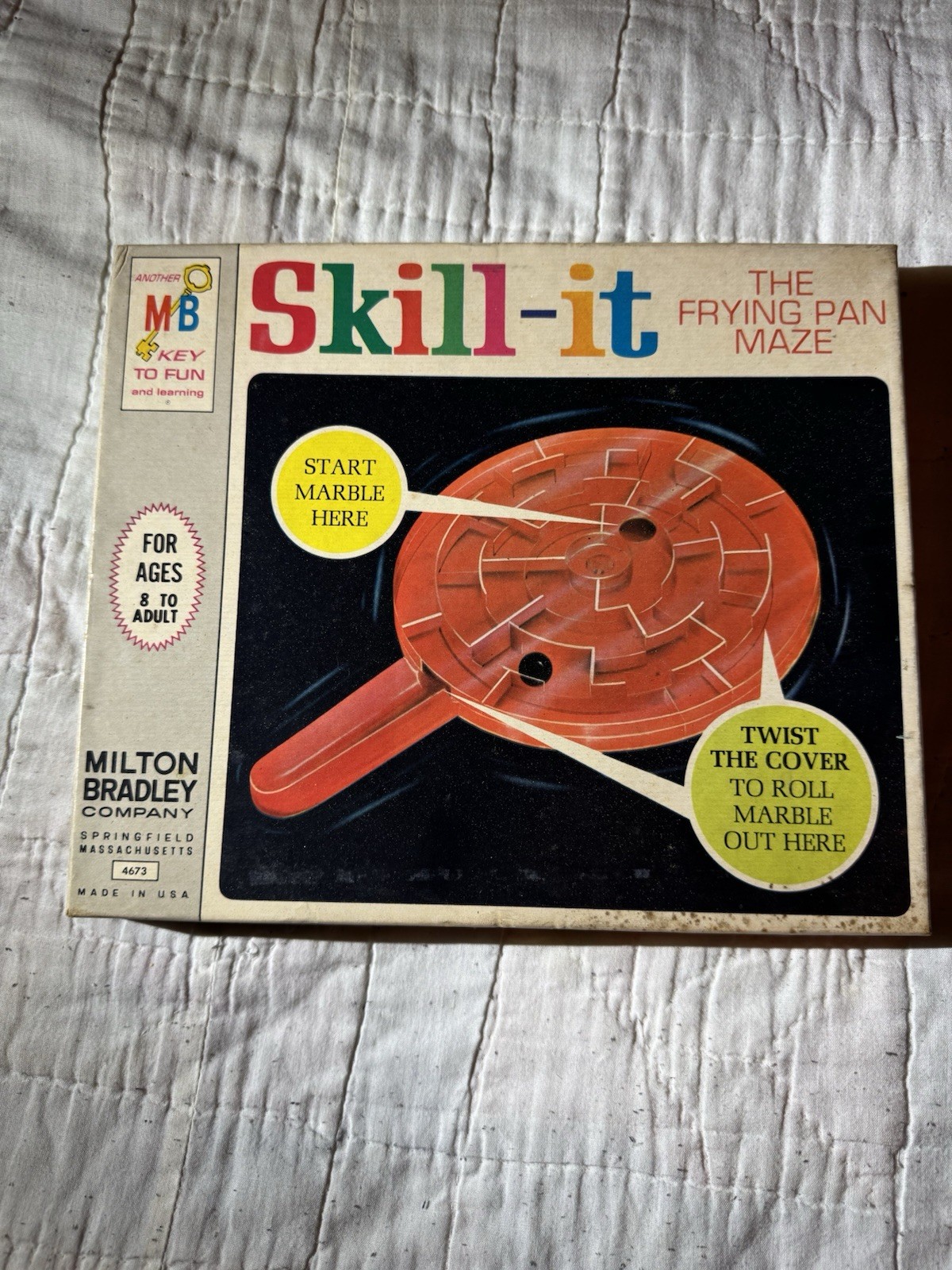 Vintage 1966 Milton Bradley SKILL-IT Frying Pan Maze Game with Original Box