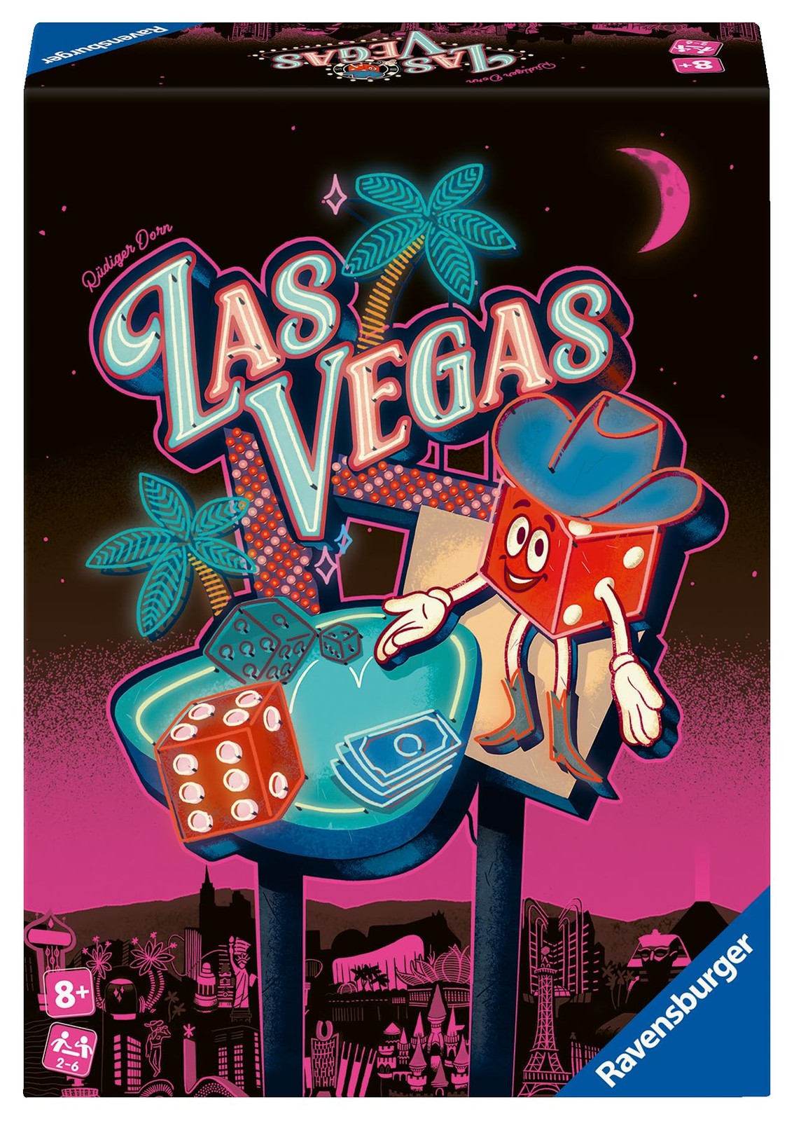 Board Game Las Vegas Dice Rolling Casino Strategy 2-6 Players Ravensburger Push