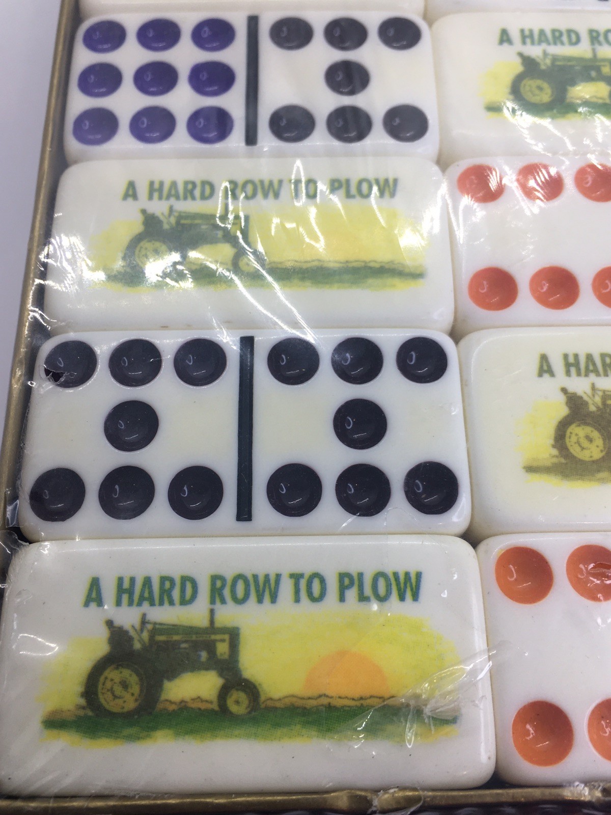 PUREMCO EXTRATHICK PRO DOUBLE NINE DOMINOES HARD ROW TO PLOW MADE IN USA SEALED