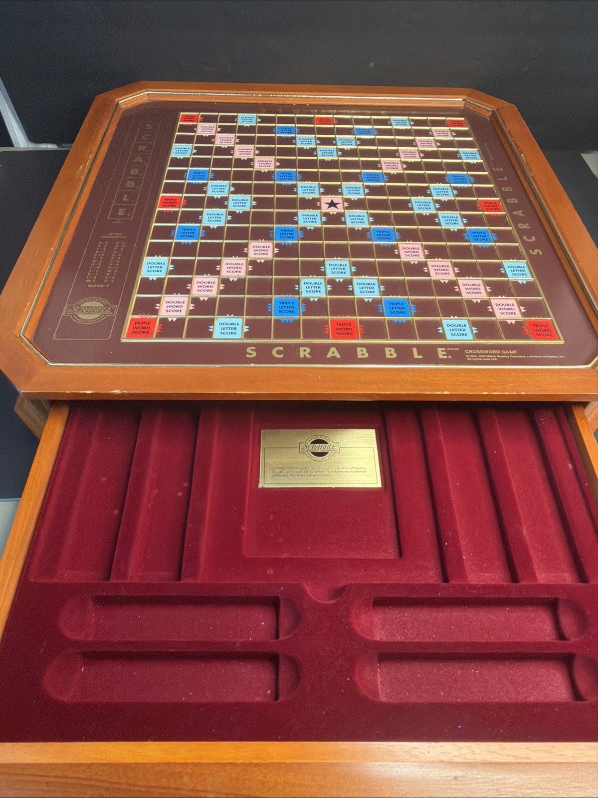 Vintage Franklin Mint Edition Scrabble 1990 Wood TURNTABLE BOARD ONLY