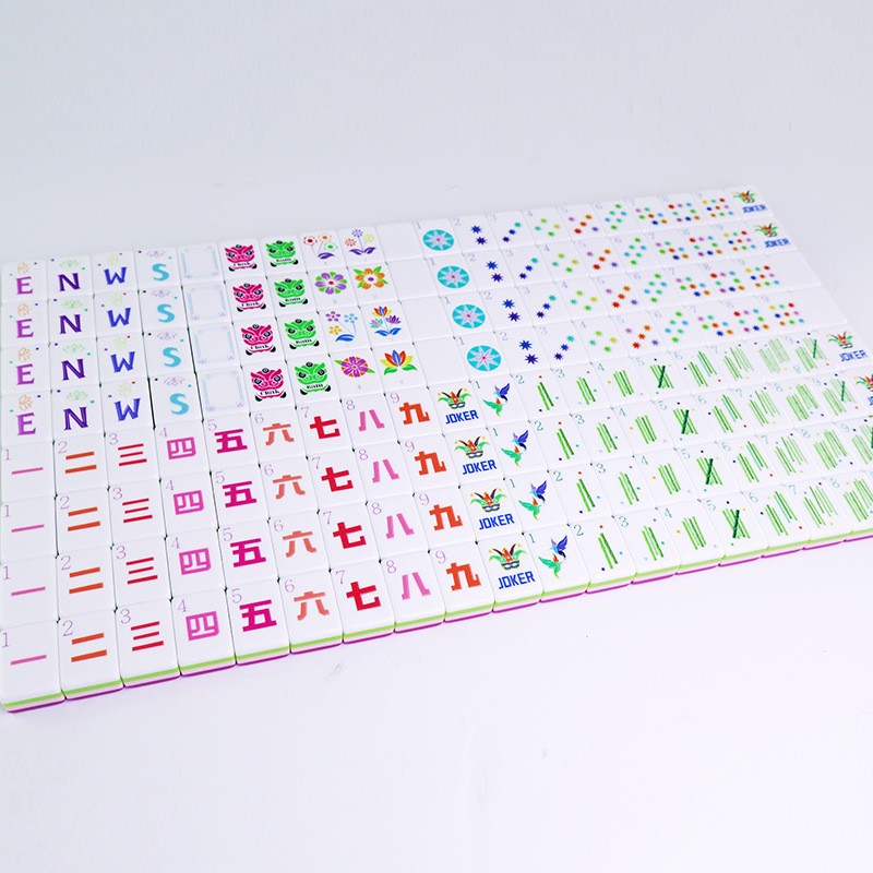 NEW! Vibrant Layered Mahjong Tiles Full American Set 160Tiles – Rosered acrylic