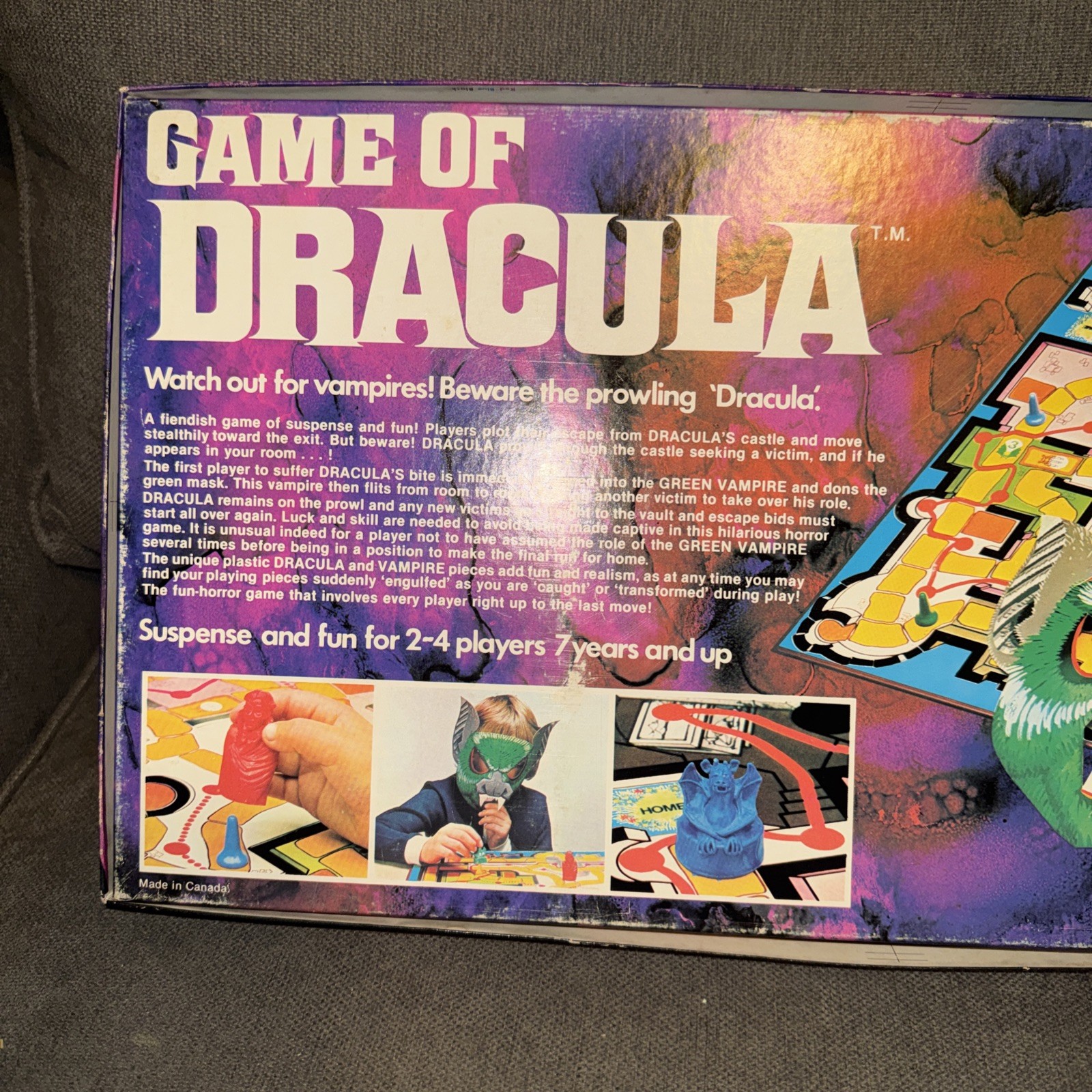 1978 Waddingtons House of Games Dracula Board Game Complete w/Instructions, Mask