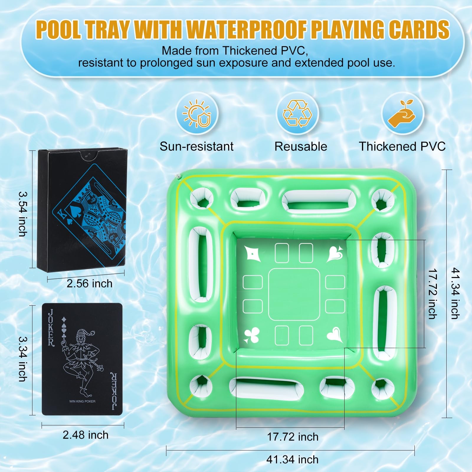 Floating Game Table for Pool – Inflatable Floating Table with Waterproof Play…