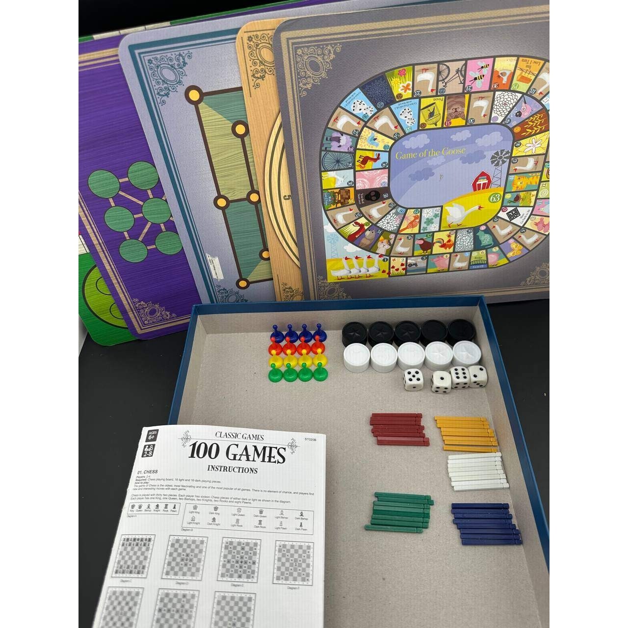 Ambassador Classic Games 100 Games Set 5 Double-Sided Boards – G01 (18)