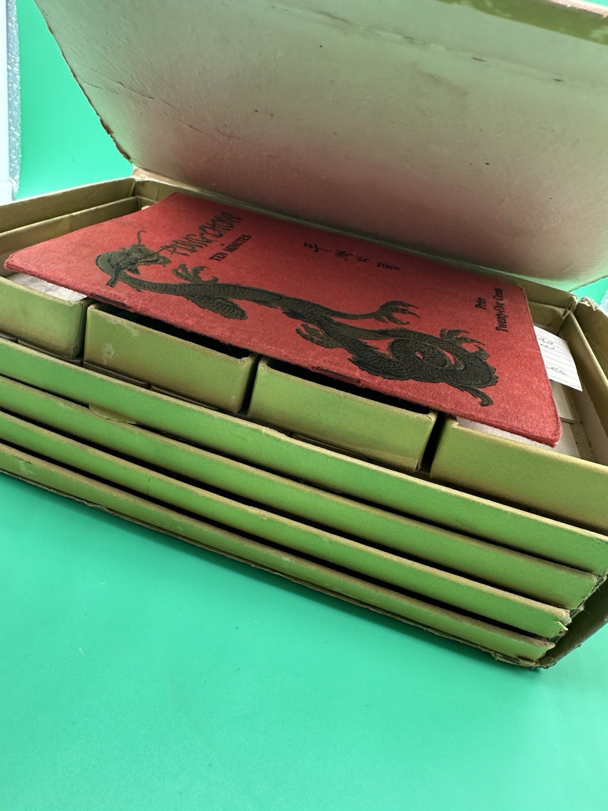 Antique Pung-Chow Mah-jong 144 tiles betting sticks dice,manual and box 1923
