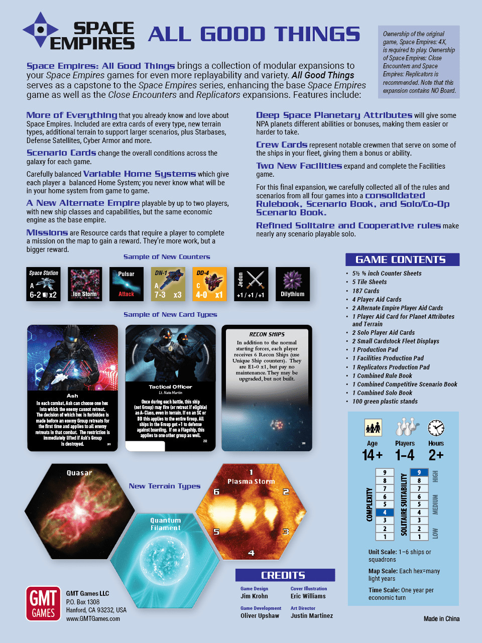 GMT Games: Space Empires: #3 All Good Things Expansion NISW Fast Shipping