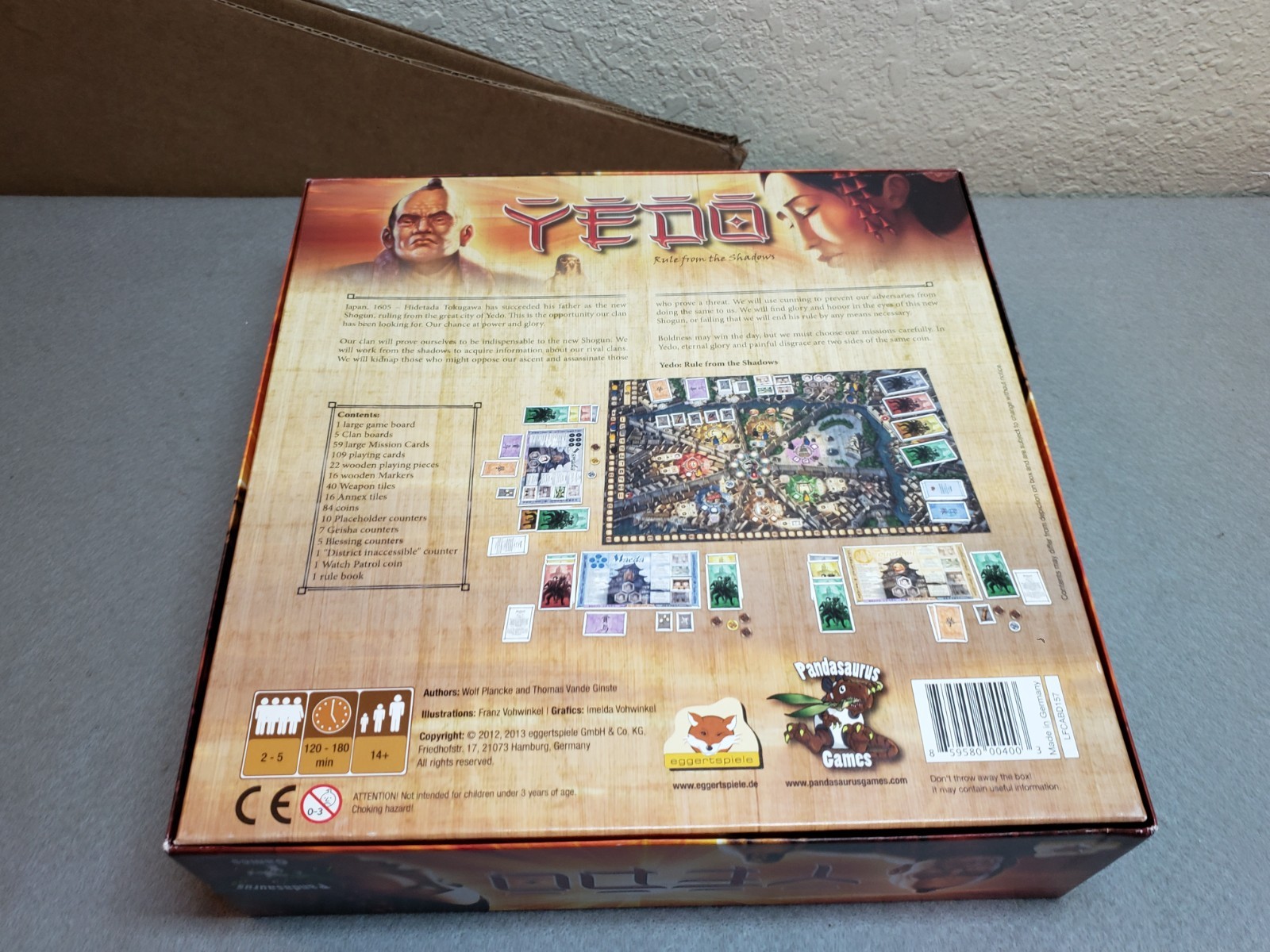 Yedo Board Game, Pandasaurus Games, 2013, 2–5 players,Pre-owned