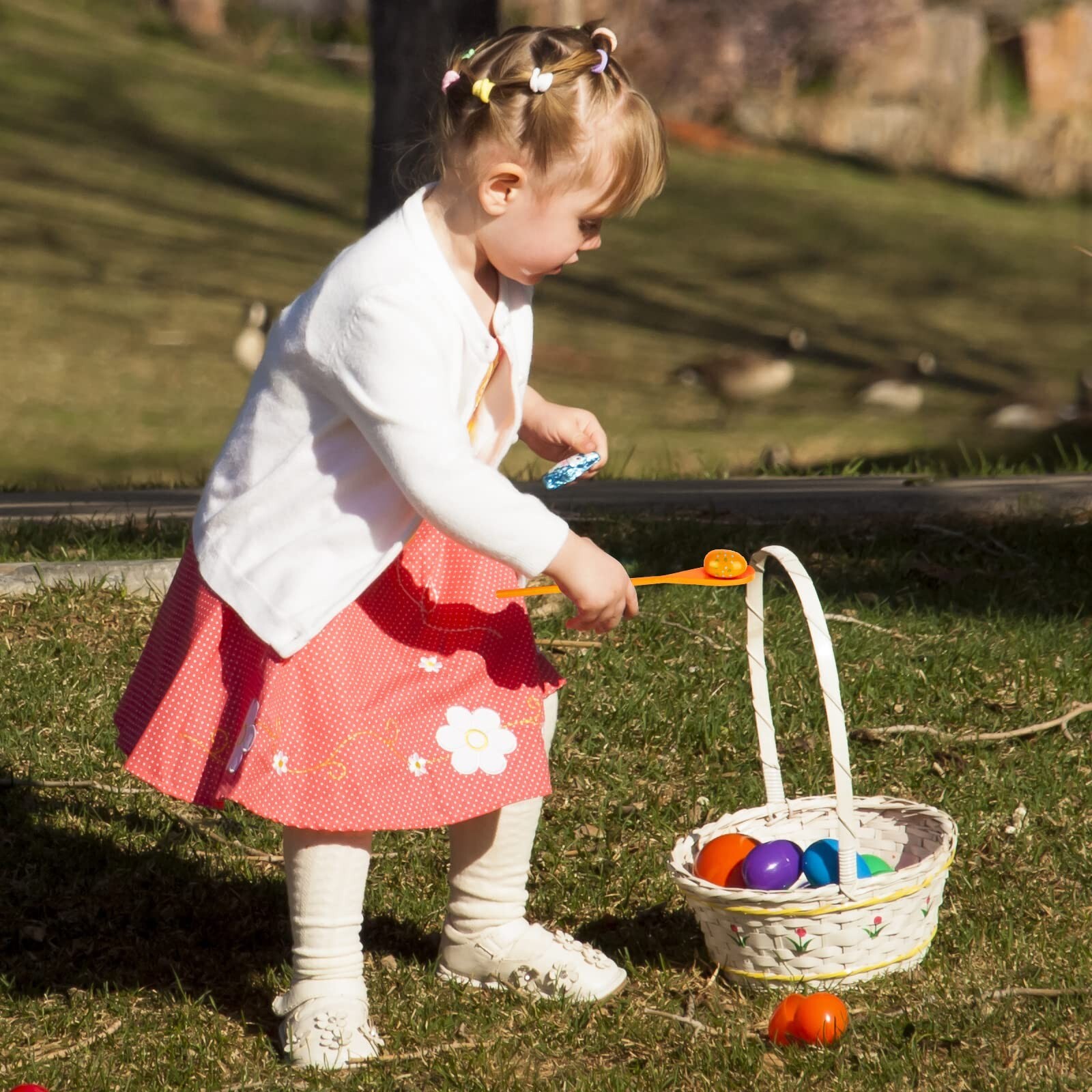 6 Players Easter Egg and Spoon Race Game Set, Easter Party Favor for Kids and…