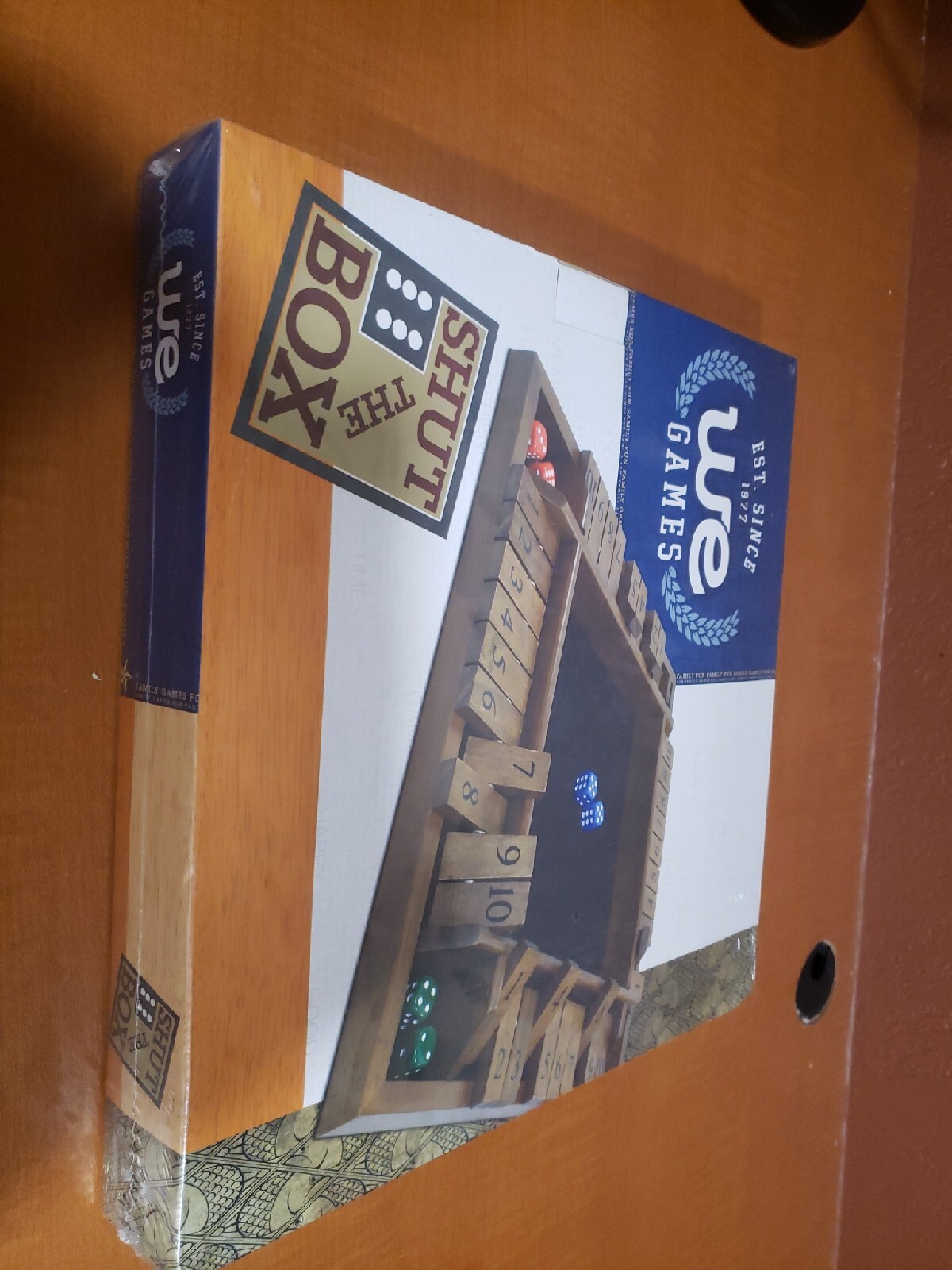 WE Games 4 Player Shut The Box(TM) Dice Game,Walnut Stained Wood, Large Size NEW