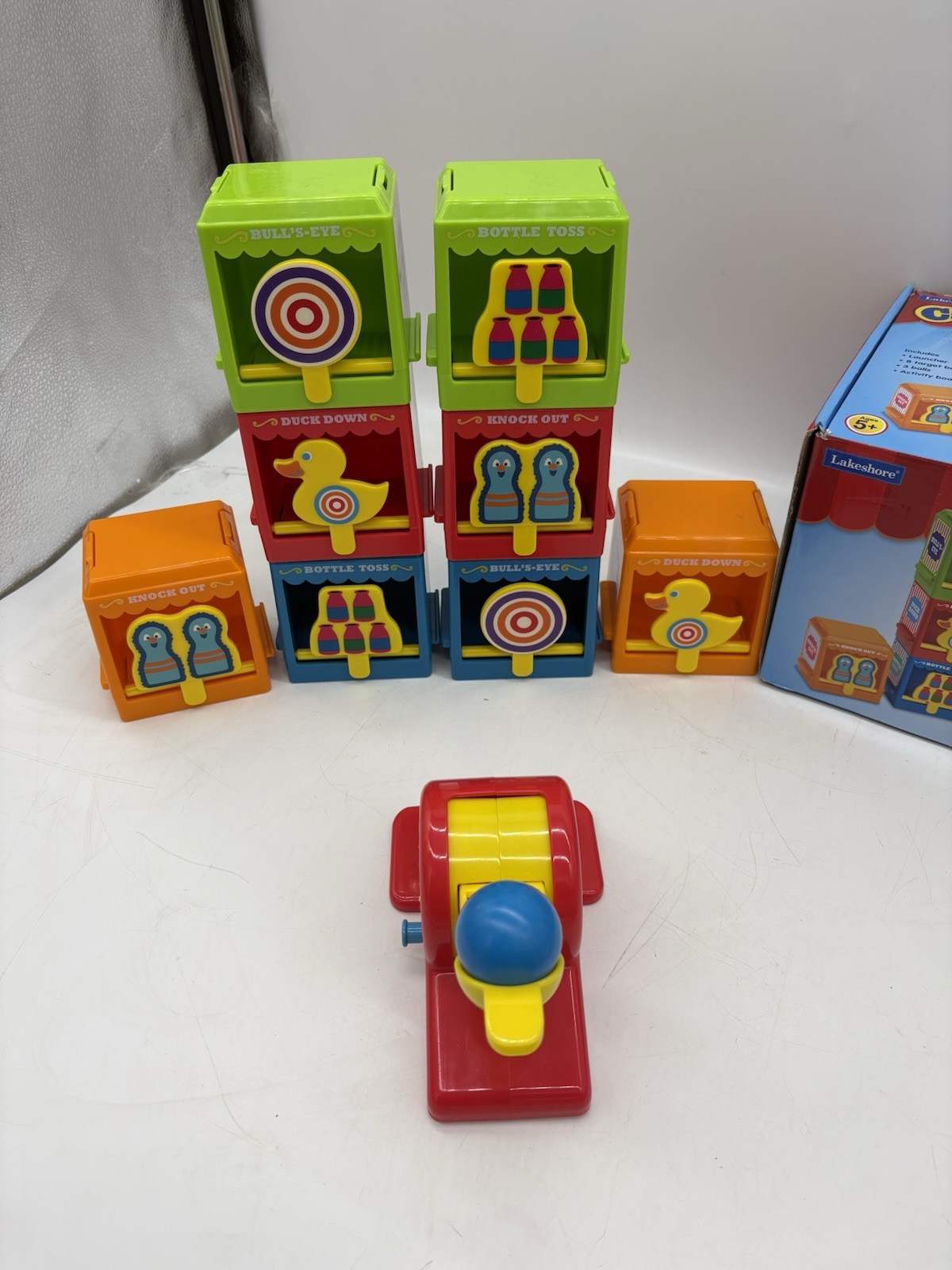 Lakeshore Carnival Knockdown Challenge FF350 Game Complete w/2 REPLACEMENT BALLS