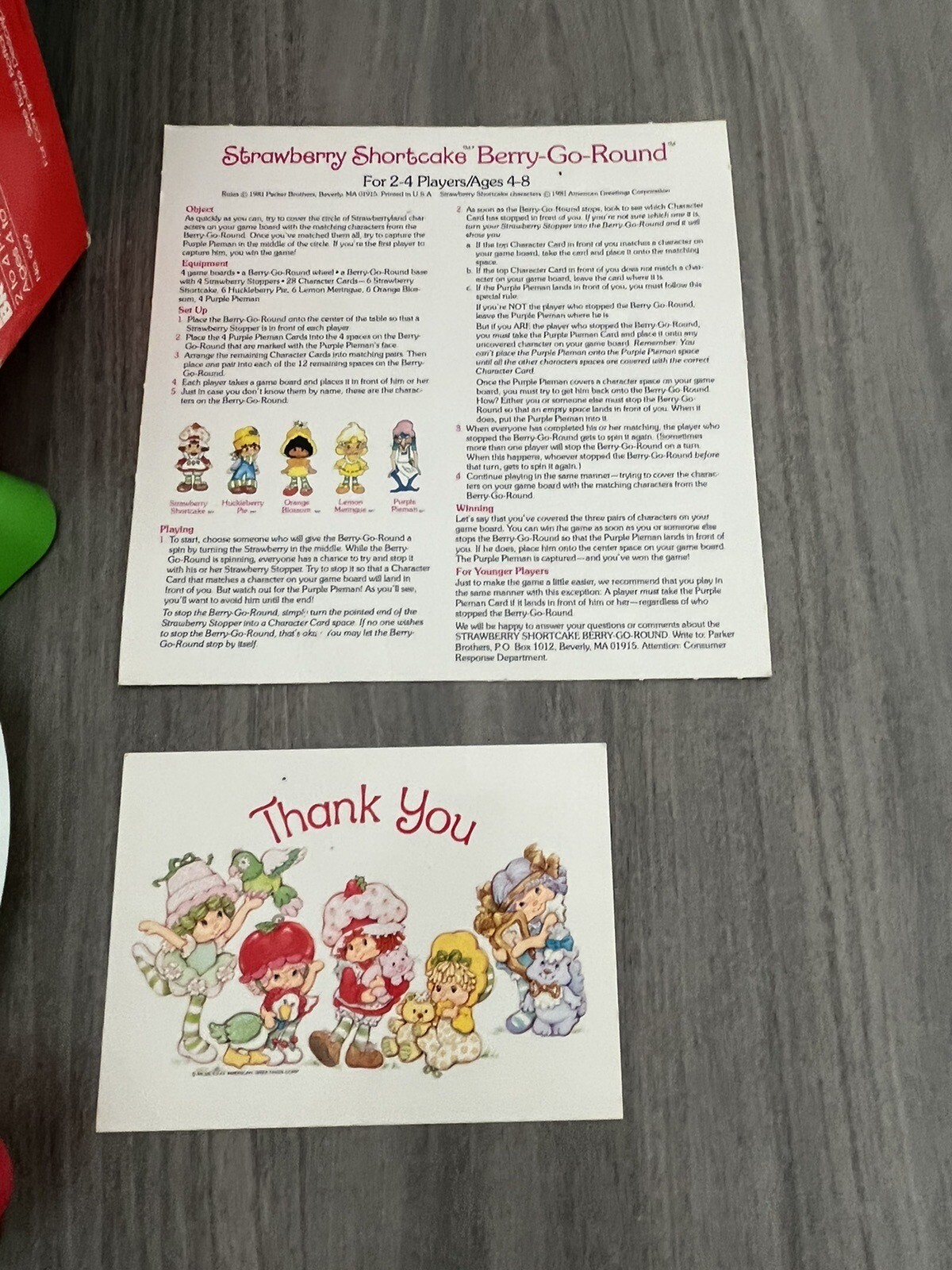 1981 Strawberry Shortcake Berry Go Round Vintage Board Game Parker Brothers