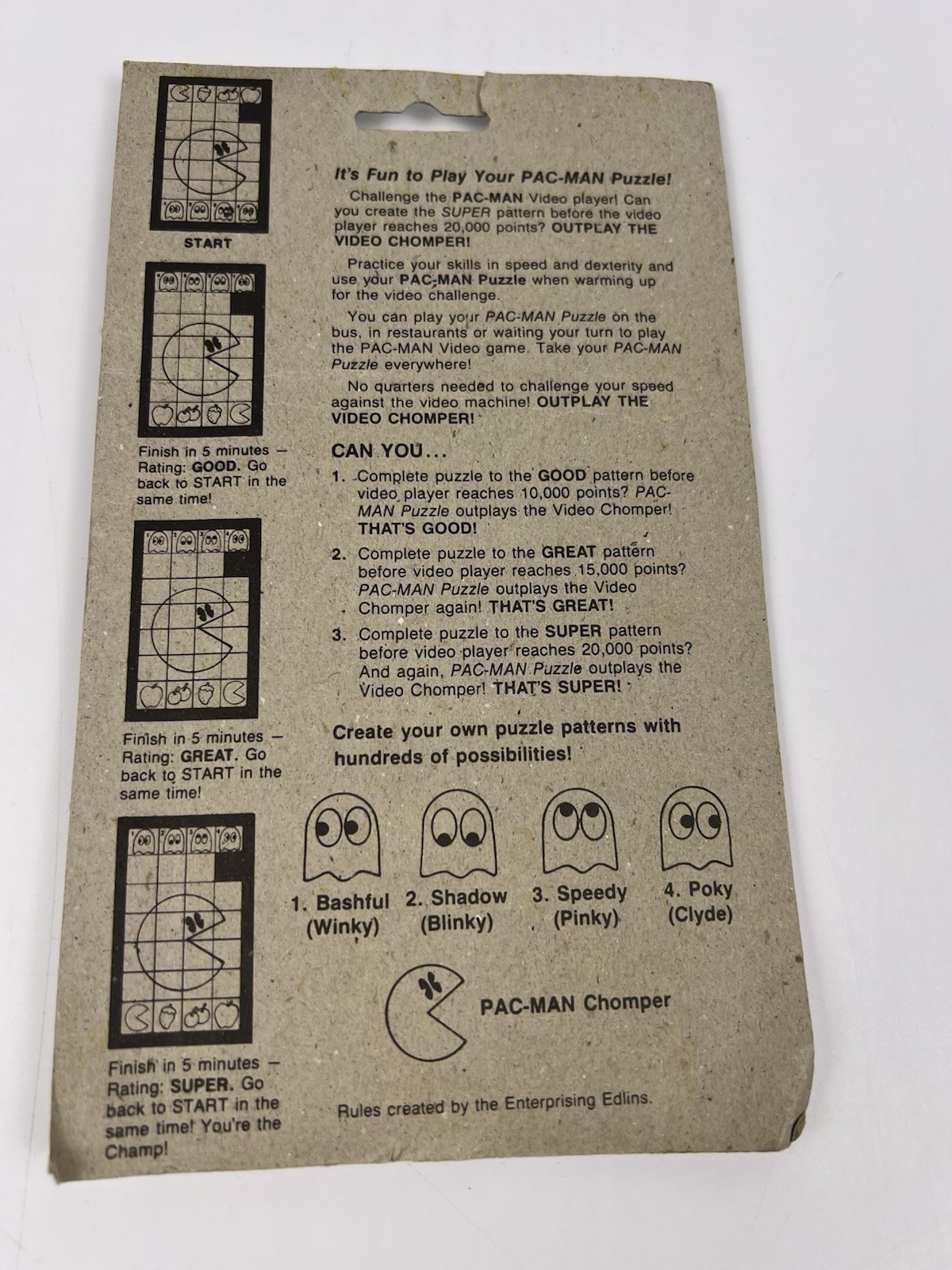 1981 Diamond Toymakers Pac-Man Pocket Puzzle Challenger MOC Sealed