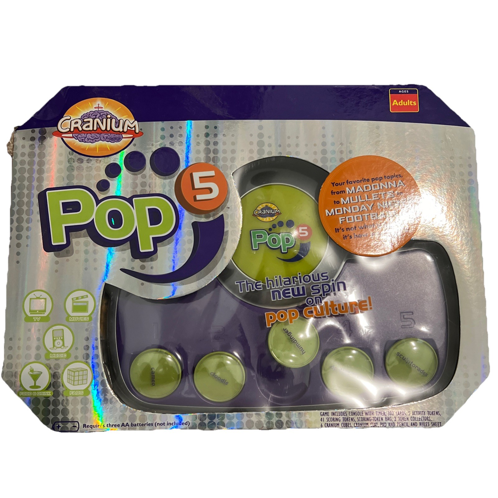 CRANIUM POP 5 ADULT POP CULTURE TRIVIA CONSOLE BOARD GAME BRAND NEW