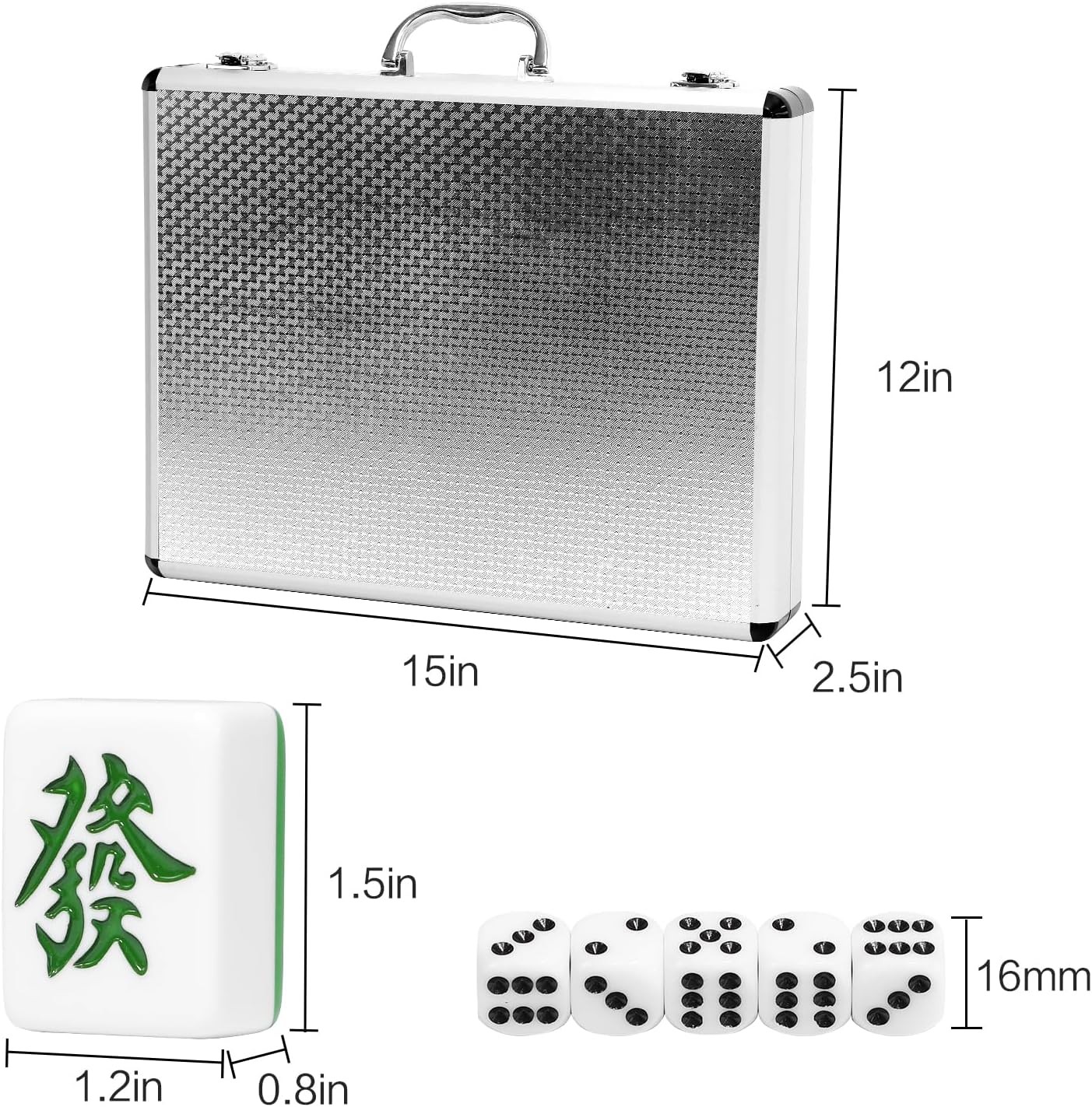 Mahjong Tiles Set 144 Pieces 1.5 Inch Large Melamine #R014