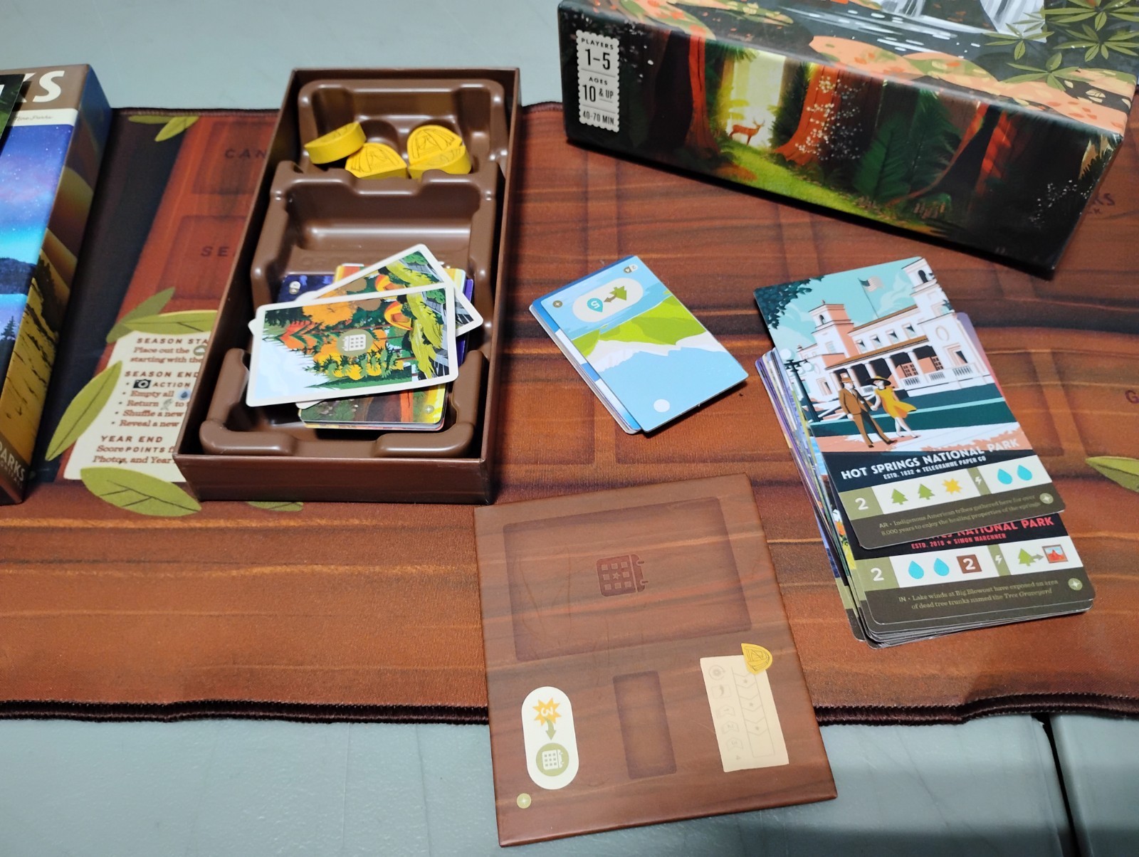Keymaster Games – Parks Board Game + Nightfall Expansion + Playmat