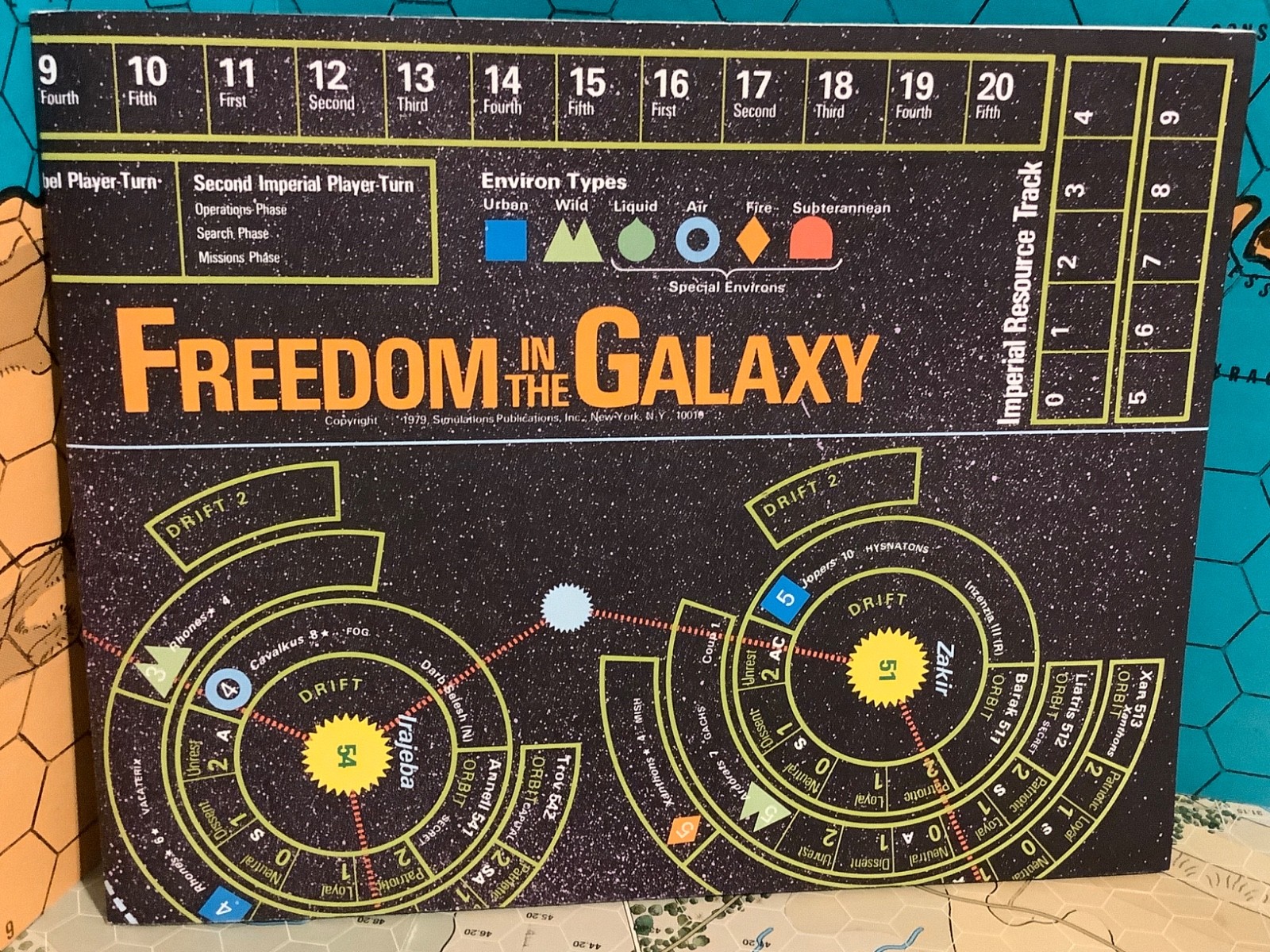 Freedom in the GALAXY PINK MAP Edition Unpunched SPI 1979