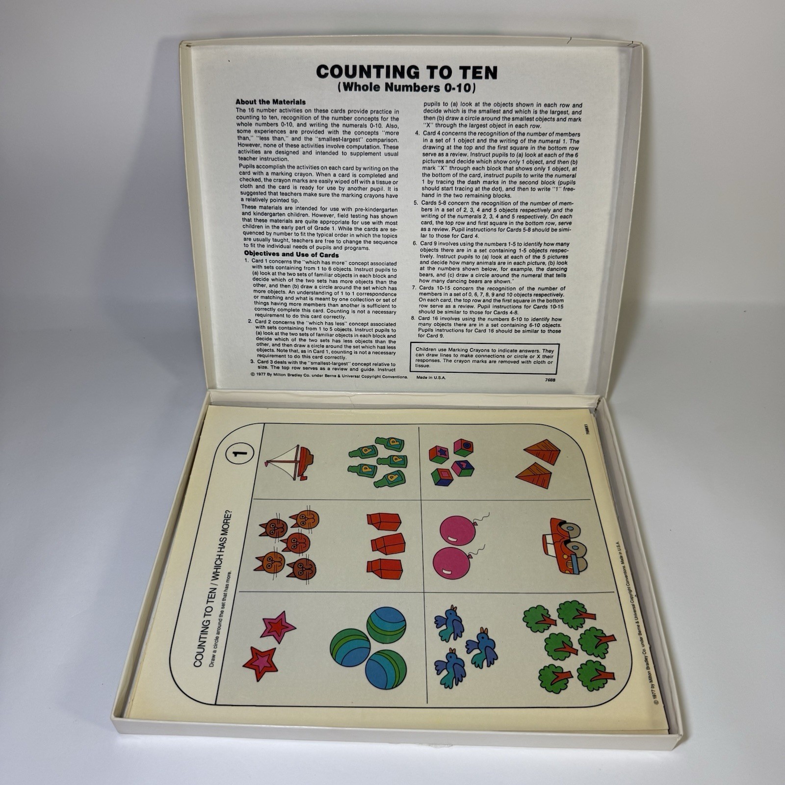 Milton Bradley Counting To Ten Write On Wipe Off Educational Game 1977 7688 0-10