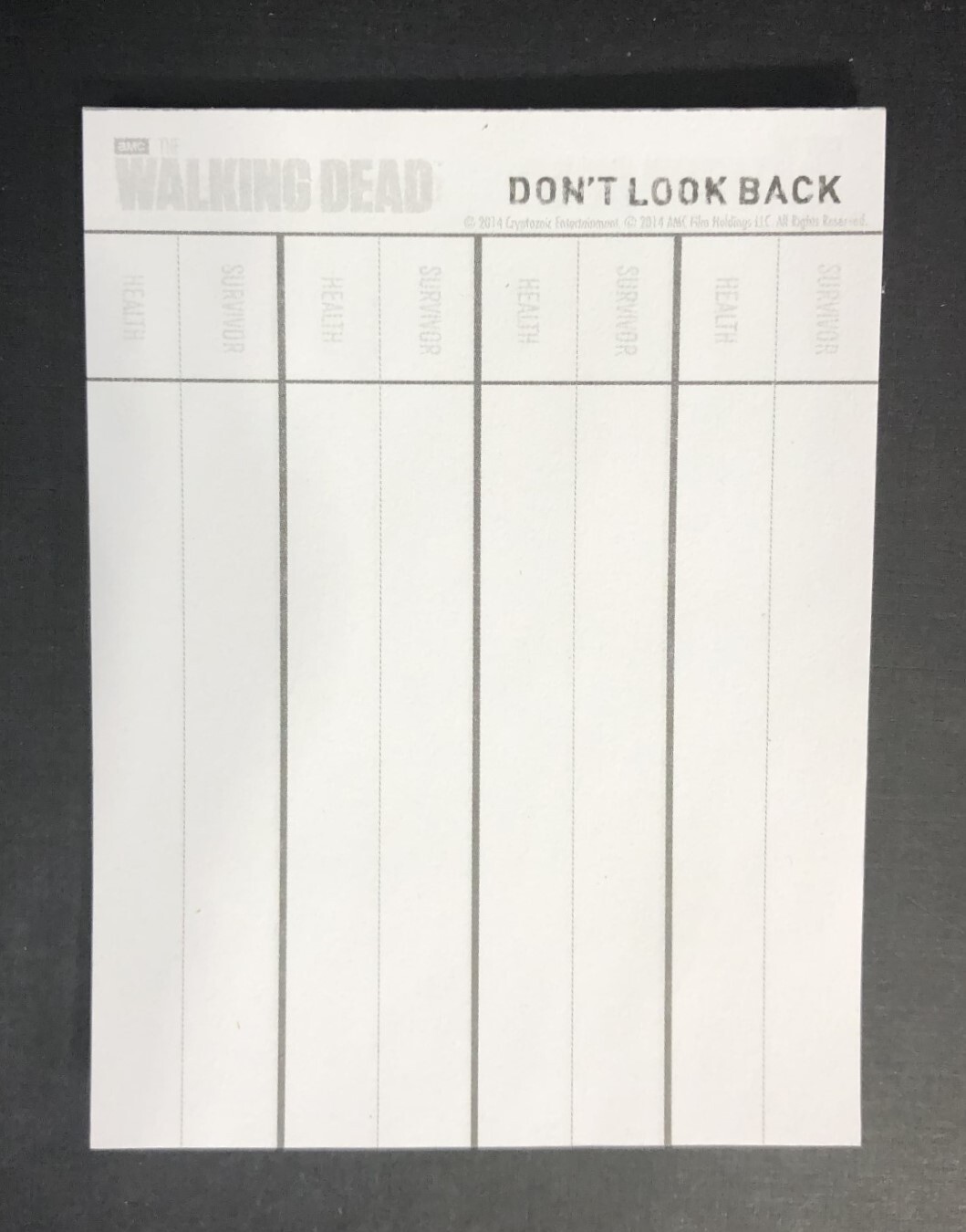 THE WALKING DEAD: Don’t Look Back Dice Board Game 2014 Cryptozoic Free Shipping