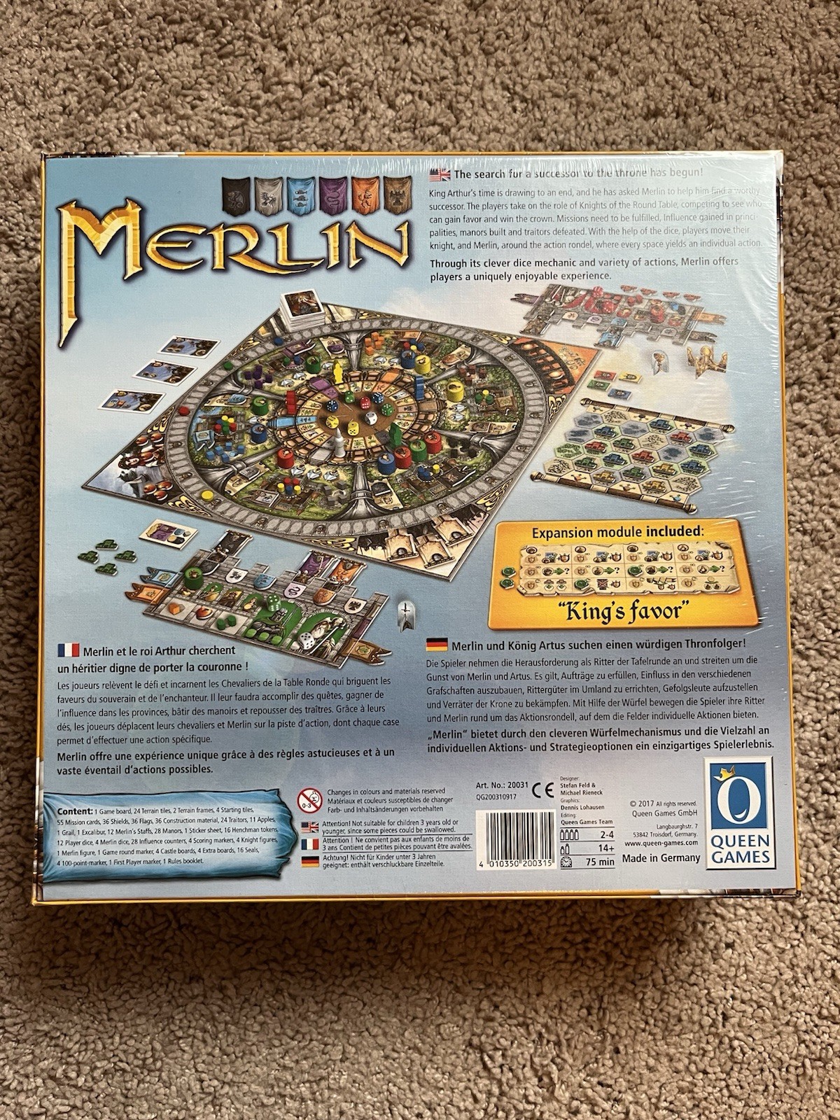 Merlin + Arthur Expansion Board Game Queen Games 2017 Stefan Feld NEW/SEALED