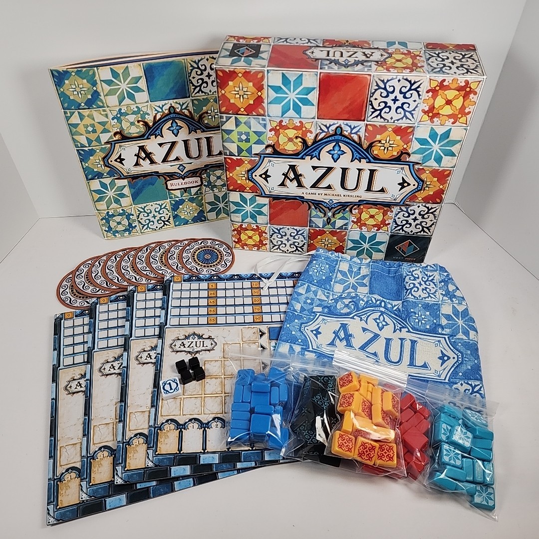 Azul Strategy Board Game 100% Complete Mosaic Tile Placement 2018 Next Move Game