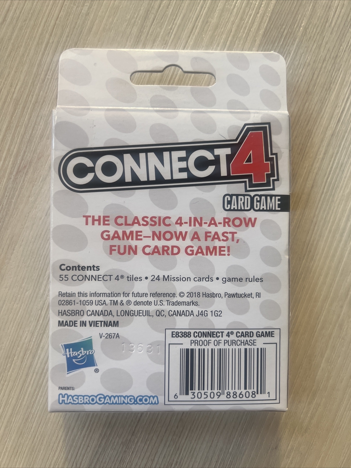 Connect 4 Card Game 2-4 Players Ages 6+ By Hasbro 4 In A Row New