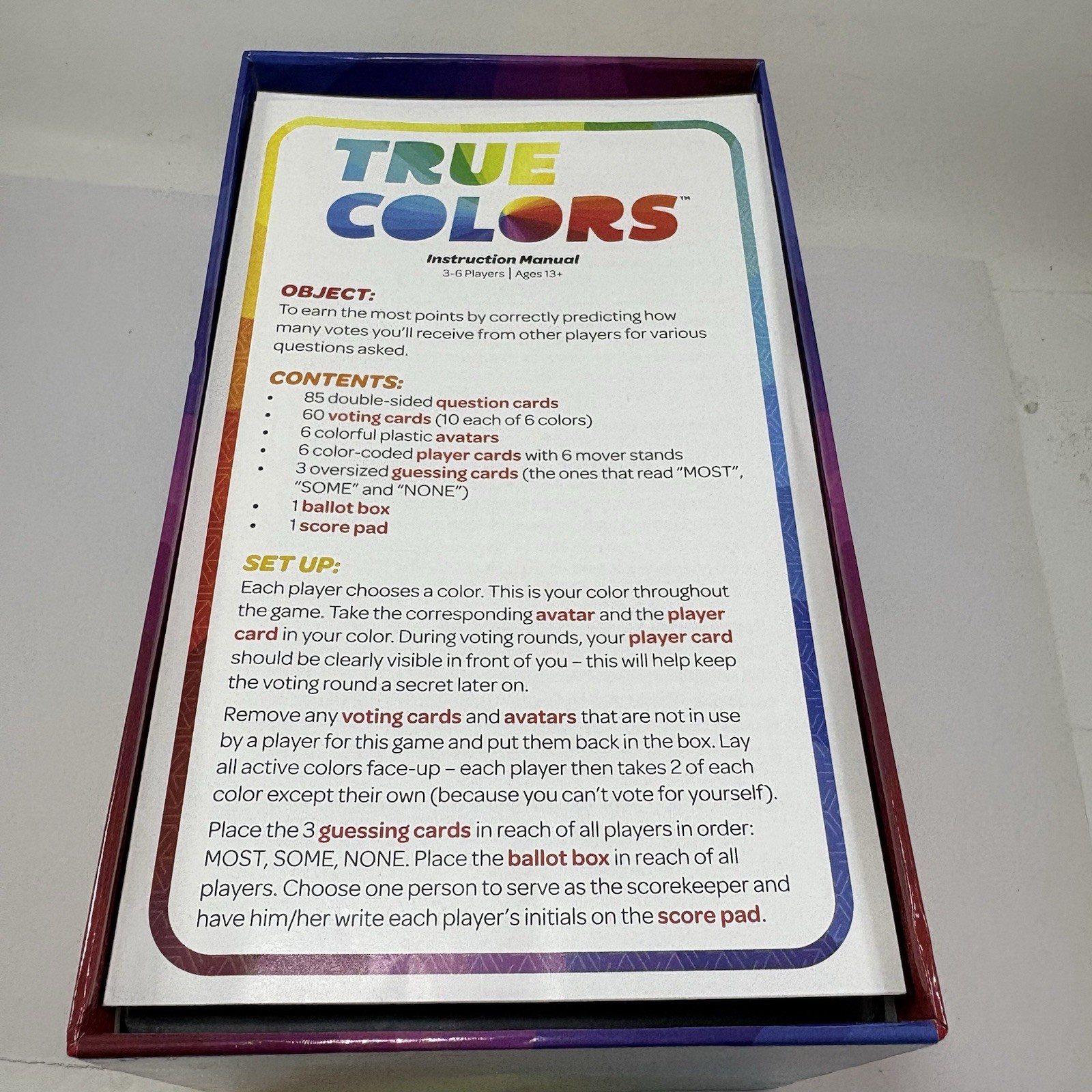 Games Adults Play – True Colors Card Game – Complete