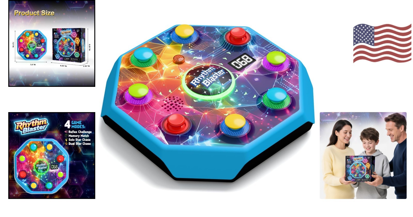 4 Game Modes Electronic Reflex Challenge – Interactive Fun for Kids Ages 6-12