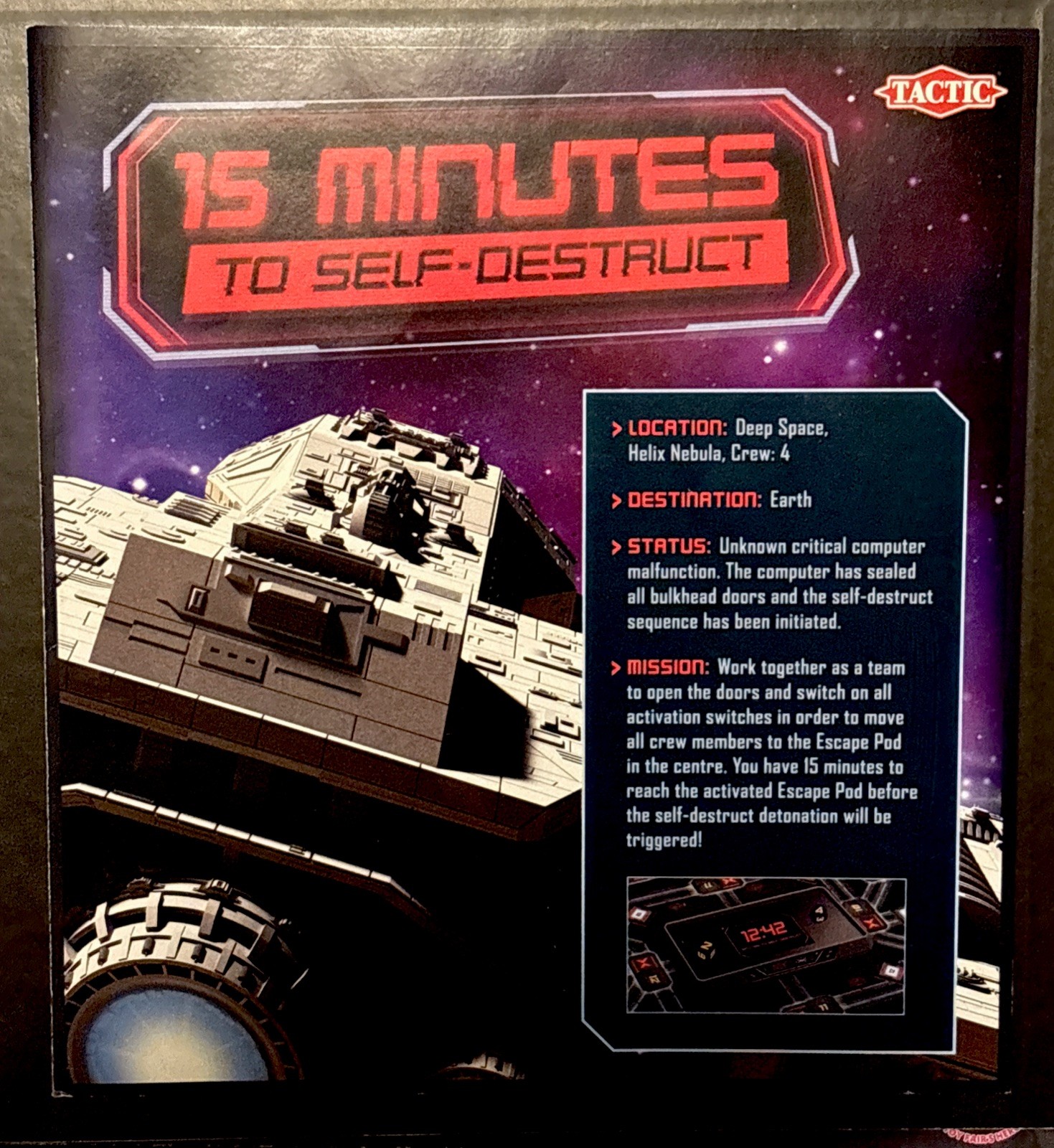Tactic Boardgame 15 Minutes to Self-Destruct Box. Swedish Game. Fast Ship.Complt