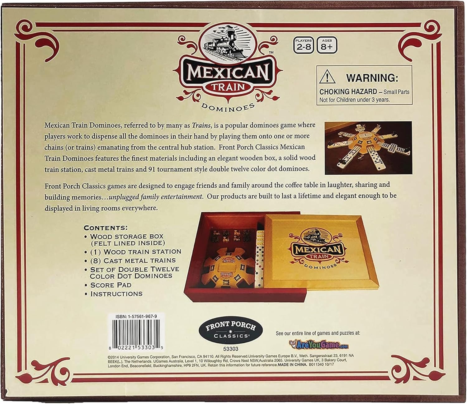 Mexican Train Domino Set in Wooden Collector Box from for 2 to 8 Players Ages…