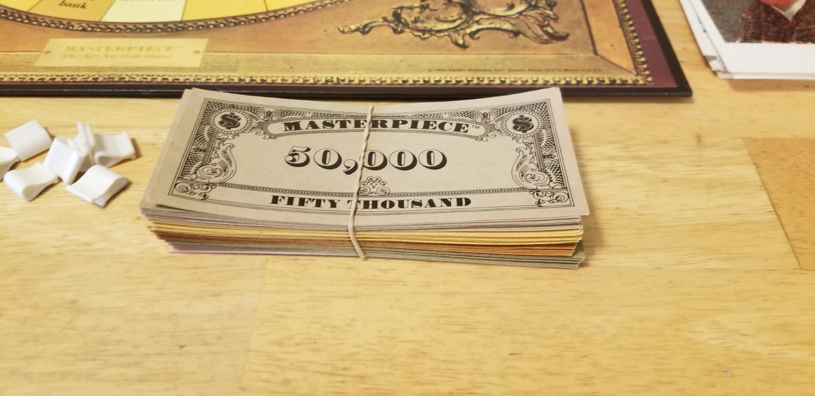 1970 Masterpiece The Art Auction Game Parker Brothers, missing a few clips