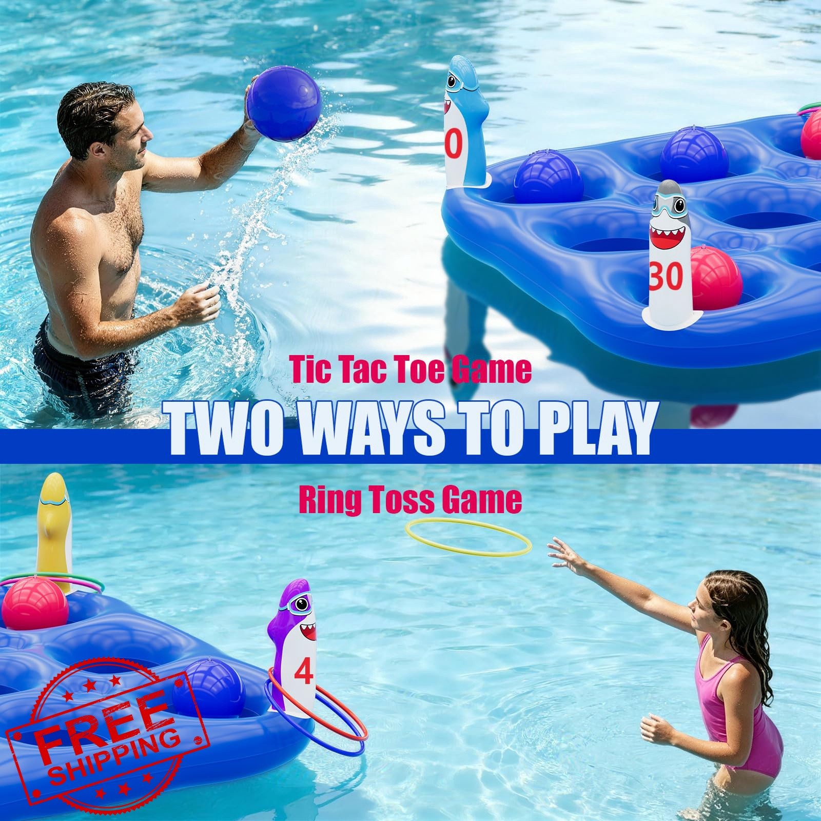 JoySpark Toys shark tic tac toe game