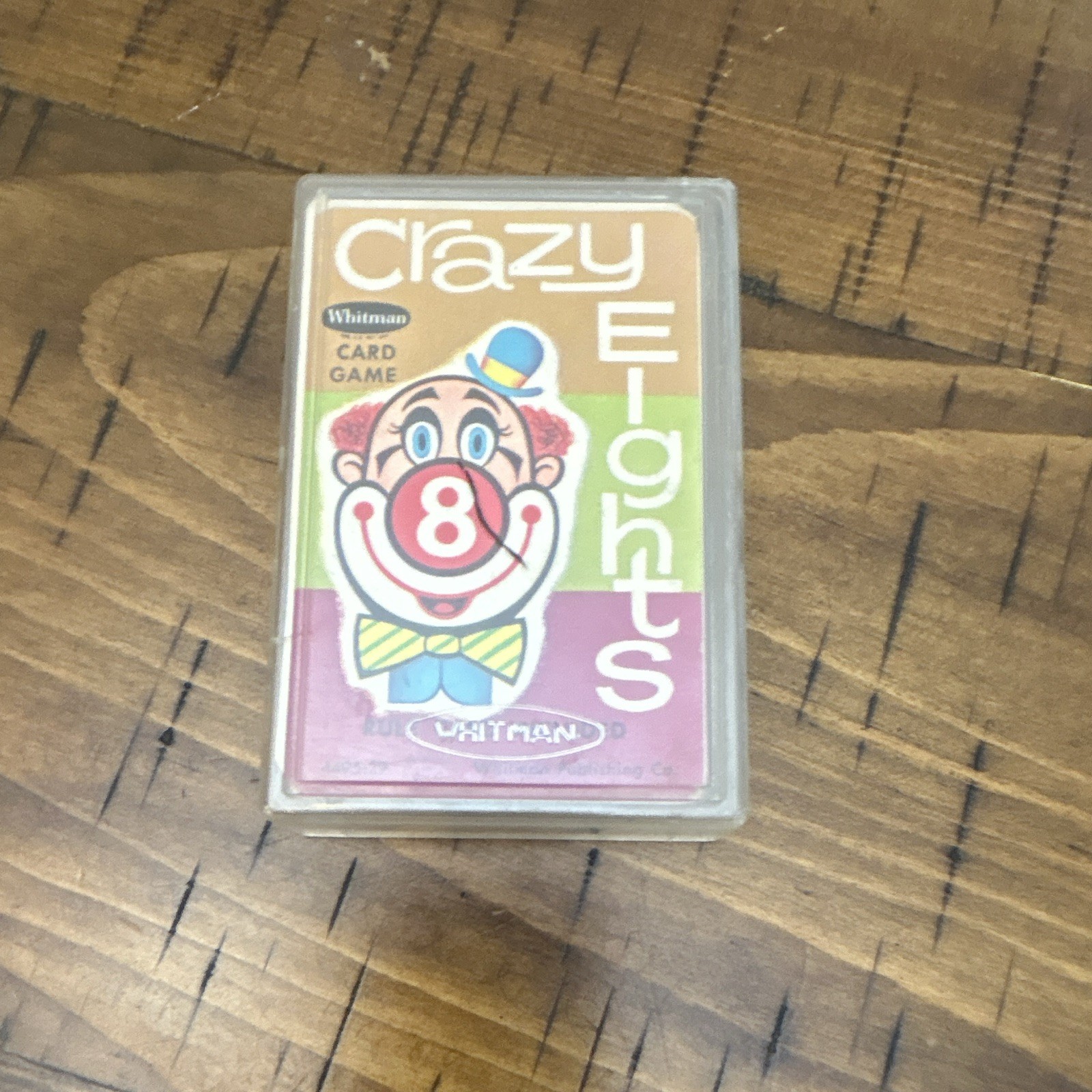 Whitman Crazy Eights Card Game Travel Size Cards Clown Theme Ages 4-7
