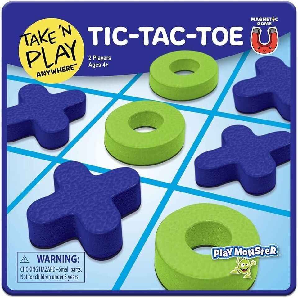 PlayMonster Tic Tac Toe Magnetic Travel Game Take N Play Storage Case Ages 4+