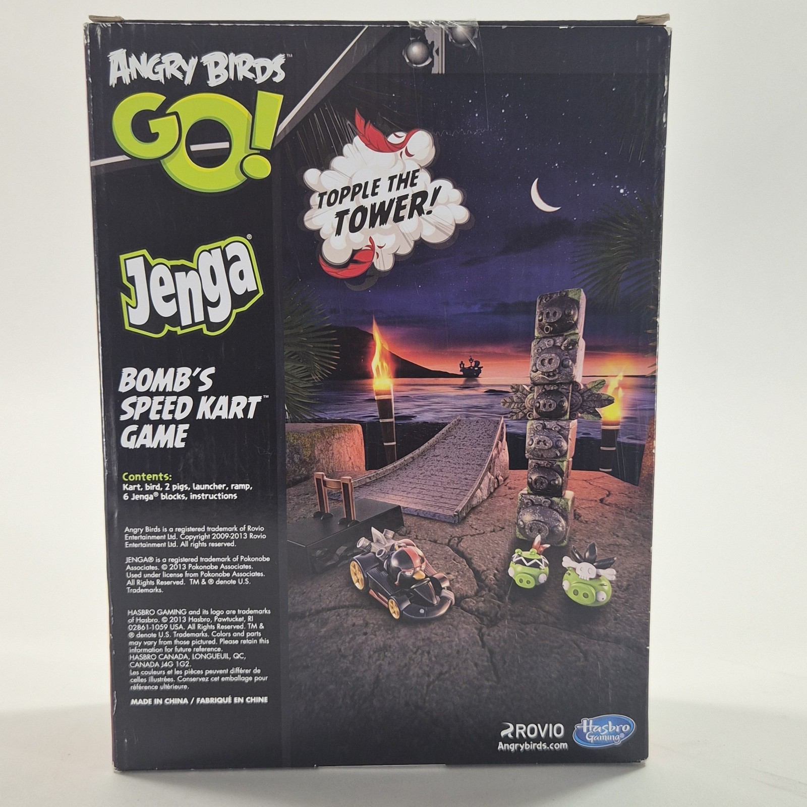 Hasbro Angry Birds Go! Bomb’s Speed Kart Game Jenga ToysRUs Exclusive RARE