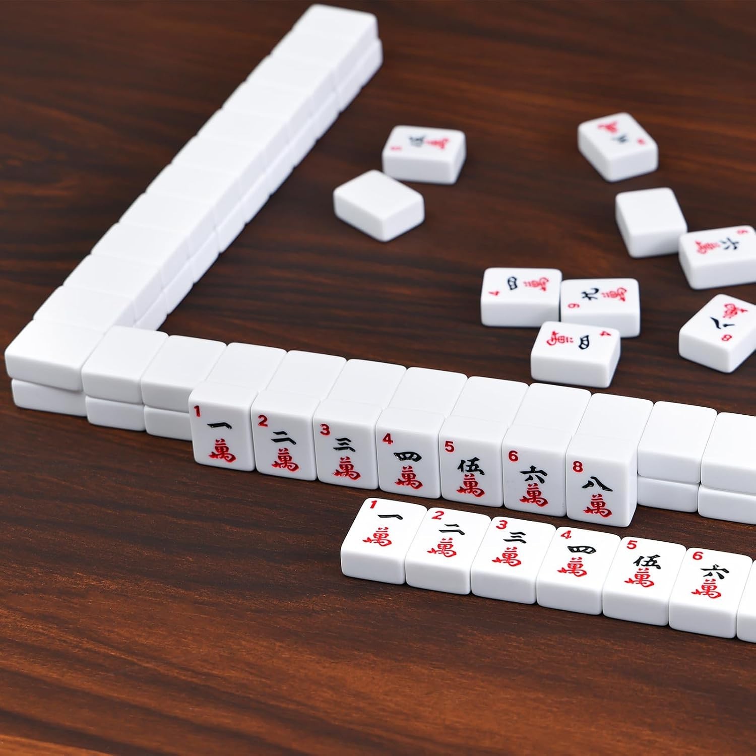 American Mahjong Set,166 White Tiles with Blue Bag and Accessories,4 Transpar…