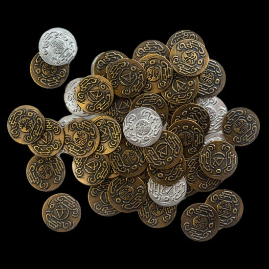 Near and Far: Metal Coins Kickstarter Rare Promo Set – Red Raven Games – NEW!