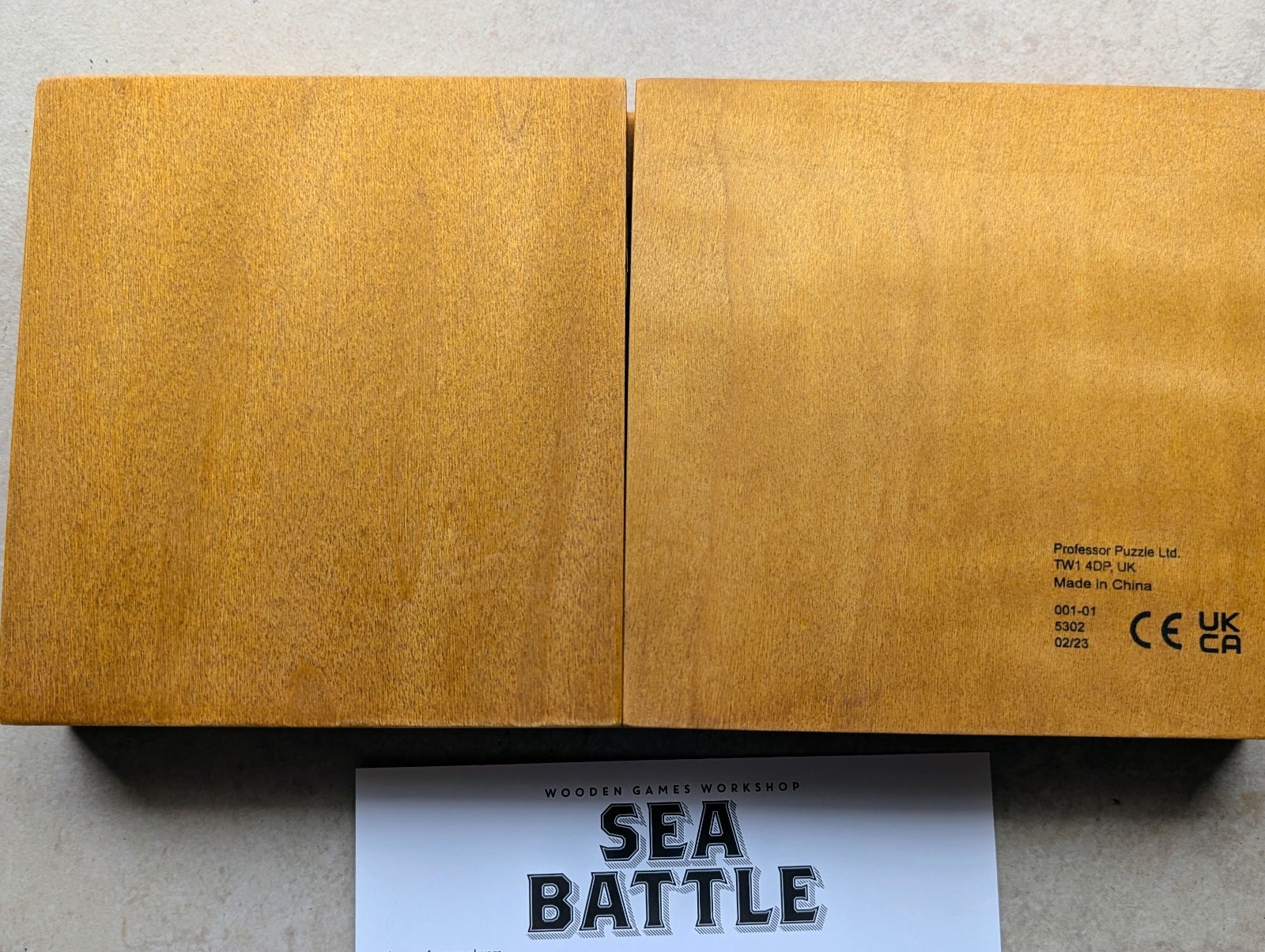 SEA BATTLE WOODEN GAMES WORKSHOP by Professor Puzzle Real Wood Classic Game NEW