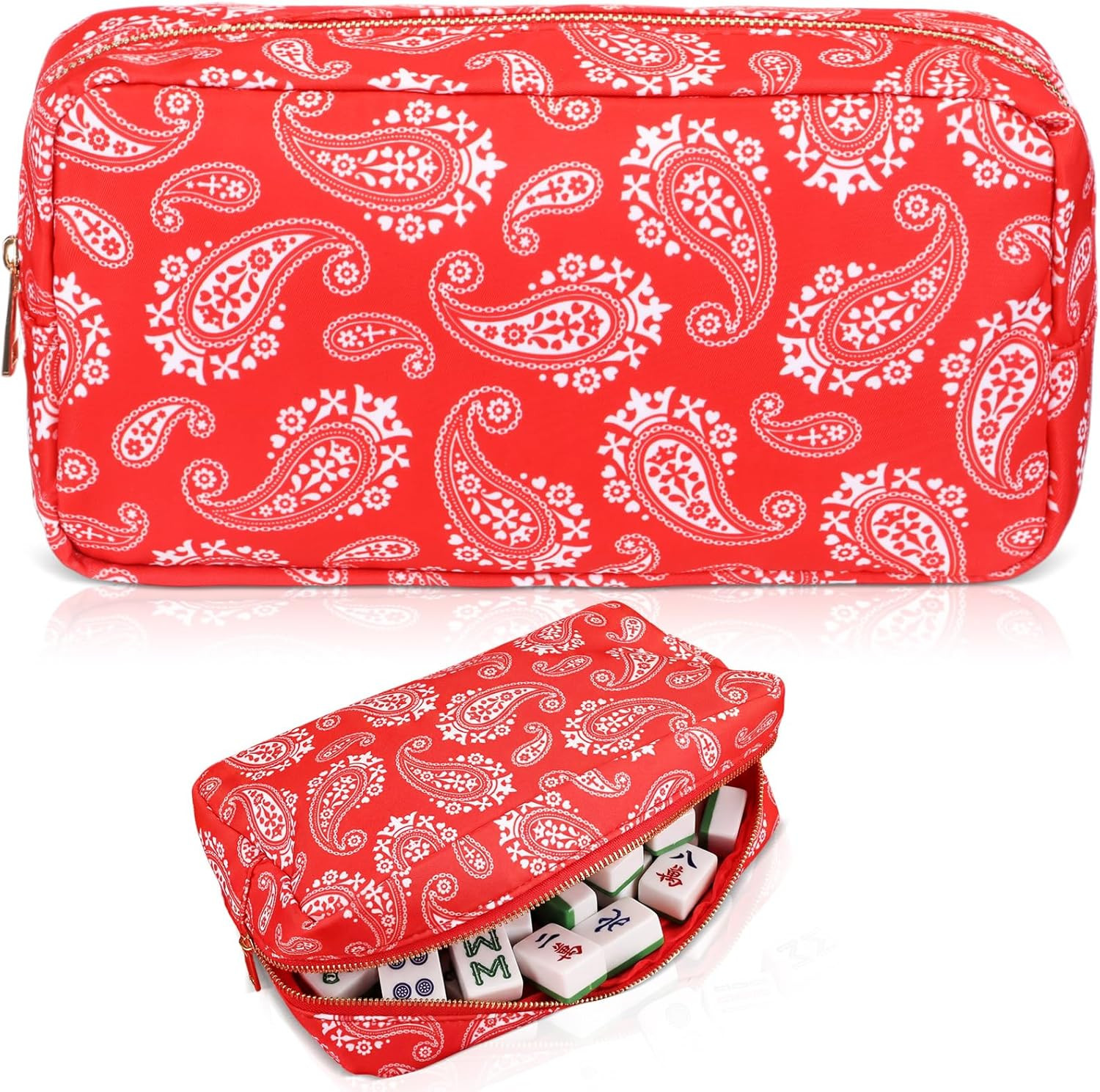 Empty Mahjong Tiles Bag Thickened American Mahjong Tiles Bag with Zipper Boar…