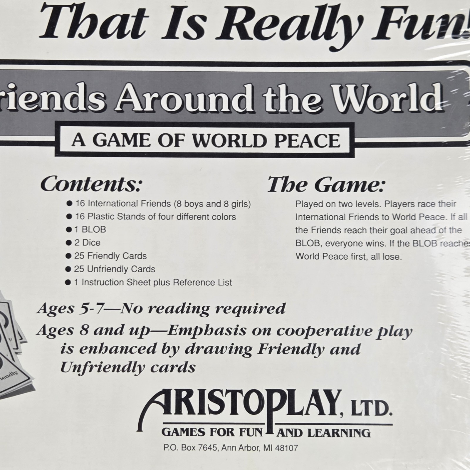 Vintage 1989 Friends Around the World Board Game NIB Joan Walsh Anglund