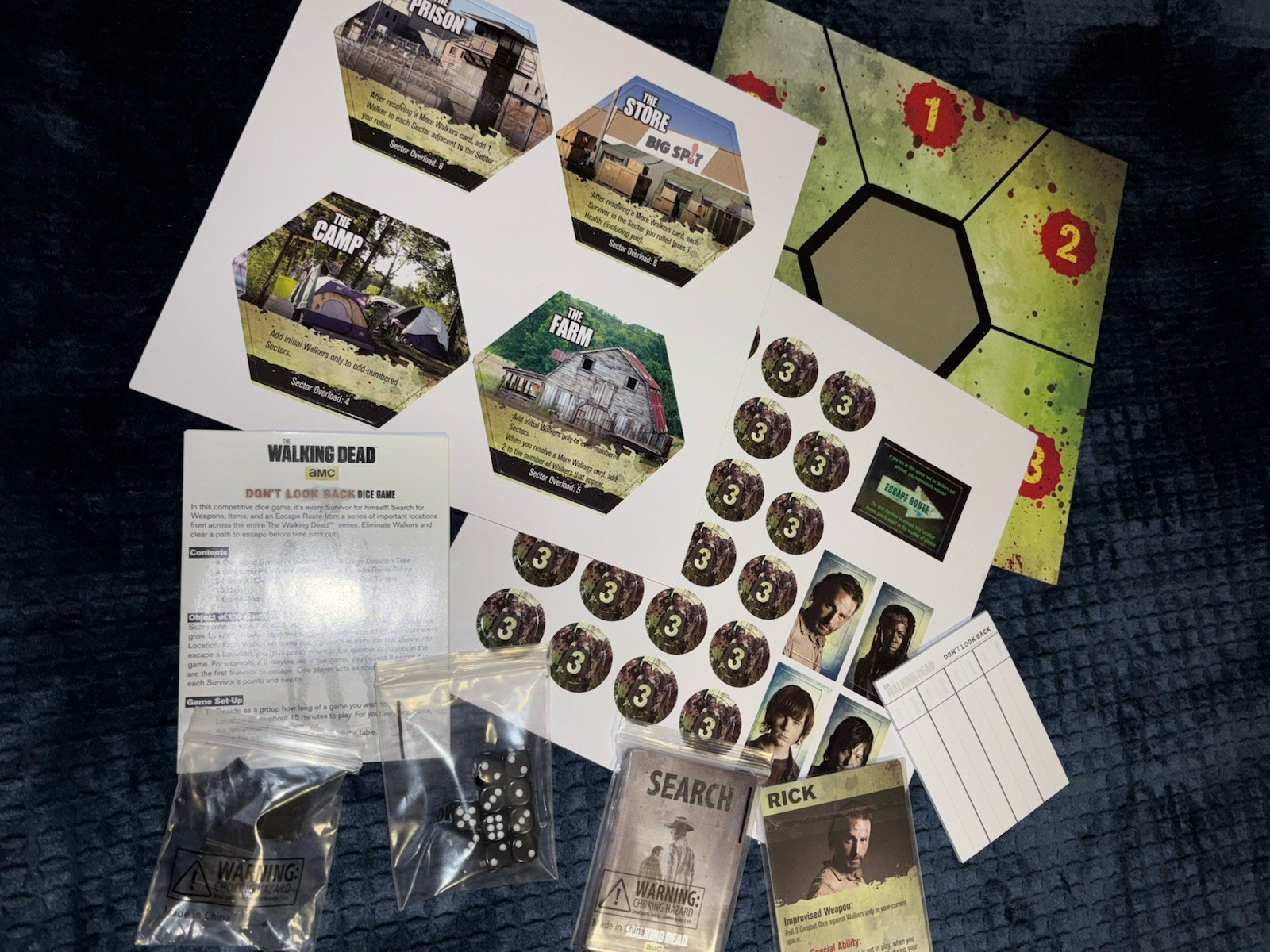 The Walking Dead Don’t Look Back Dice Board Game AMC Rick Grimes
