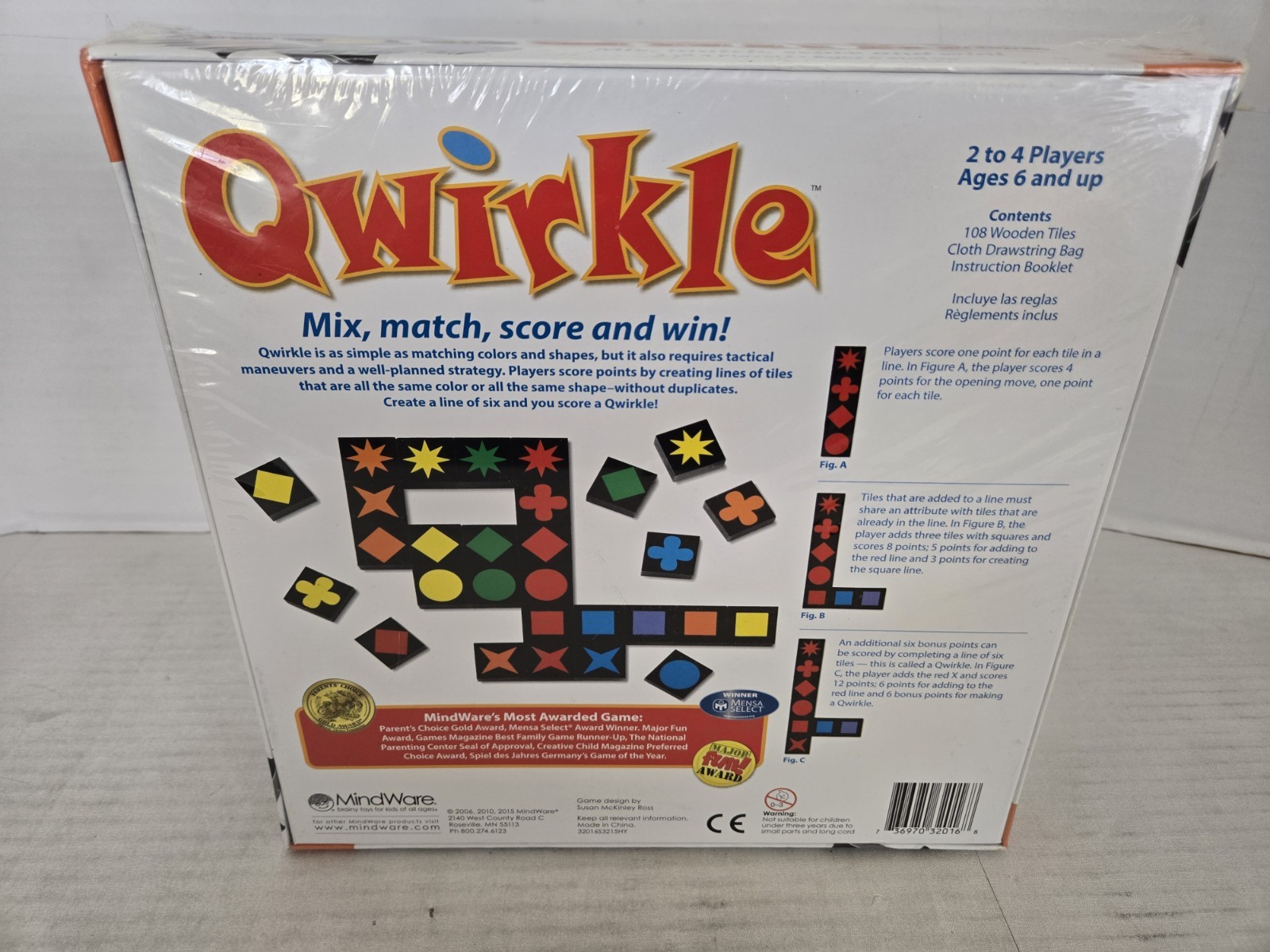 Qwirkle Wooden Tiles Board Game 2015 Factory Sealed FREE SHIPPING