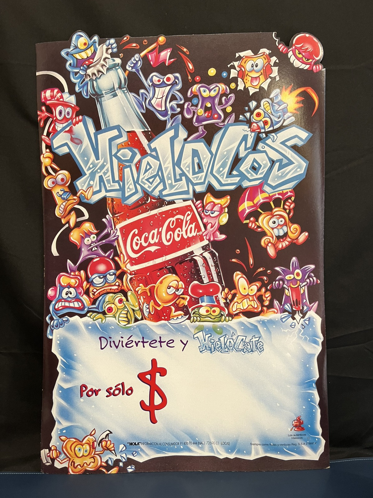 Crazy Bones Hielocos Coca-Cola Promotional Store Display Cardboard – Rare Item