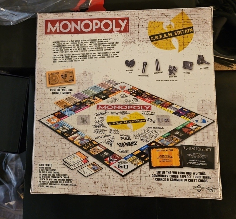 Wu Tang Official Monopoly C.R.E.A.M. Edition Sealed Brand New Price Reduced