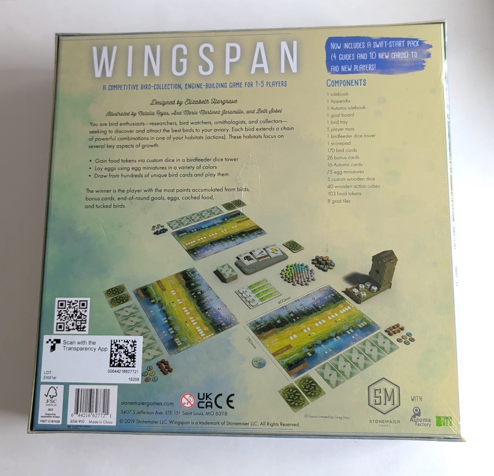 Wingspan 2nd Edition Stonemaier Games Board Game NEW Bird Collection 1-5 players