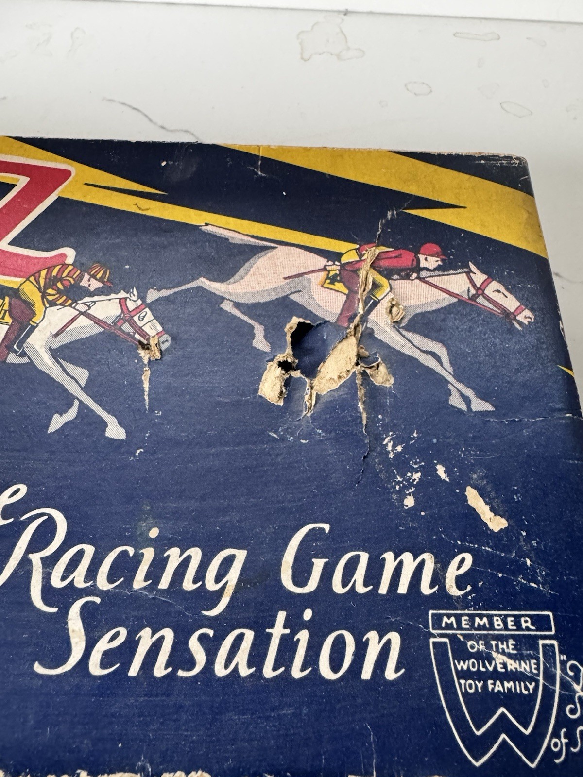 Vintage Gee-Wiz Racing Game No.40 Wolverine Supply w/ Box Horse Race Toy