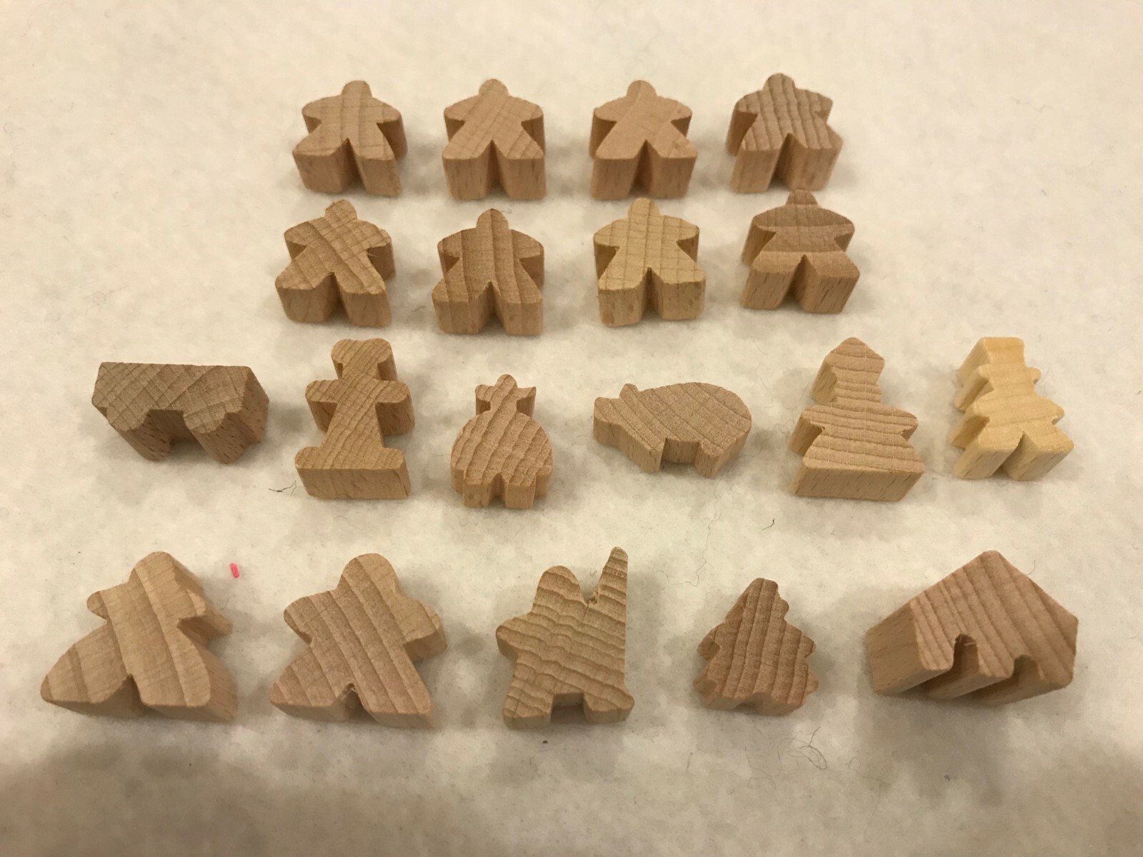 Carcassonne – Set of 19 Natural Meeple – Brand New (Hans im Gluck)