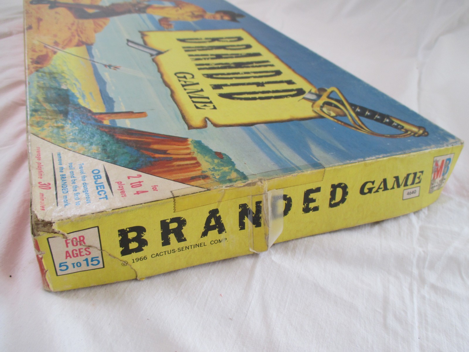 Vtg. BRANDED Milton Bradley Board Game Vintage Western 1966 May be Incomplete.